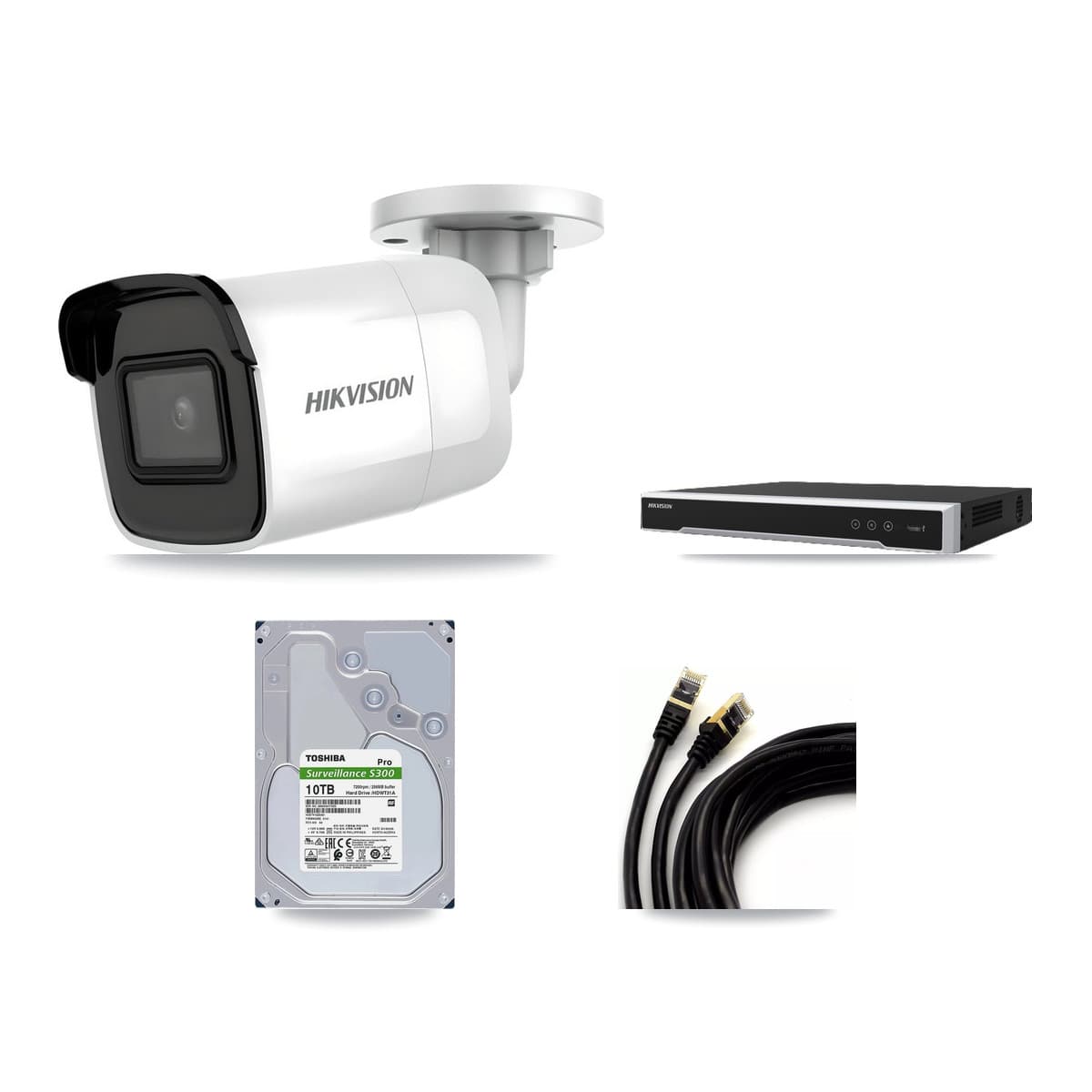 Hikvision 16-Channel 4K CCTV Kit — 8 DS-2CD2085G1 Bullet Cameras + 2× 10TB Recording - Image 1