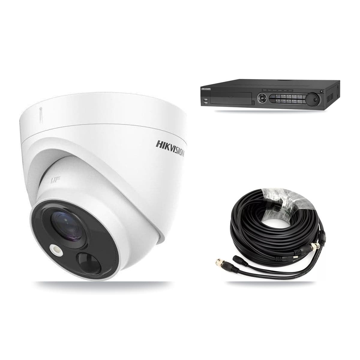Hikvision 32-Channel 5MP CCTV Kit — 8 DS-2CE71H0T Turret Cameras + 2× 8TB Recording (DS-7332HQHI Recorder) - Image 1