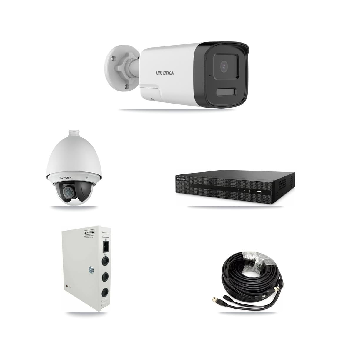 Hikvision 8-Channel 2MP – 5MP CCTV Kit — 1 DS-2AE4225T 2MP PTZ + 3 DS-2CE17K0T 5MP Bullet Cameras + 2TB Recording - Image 1