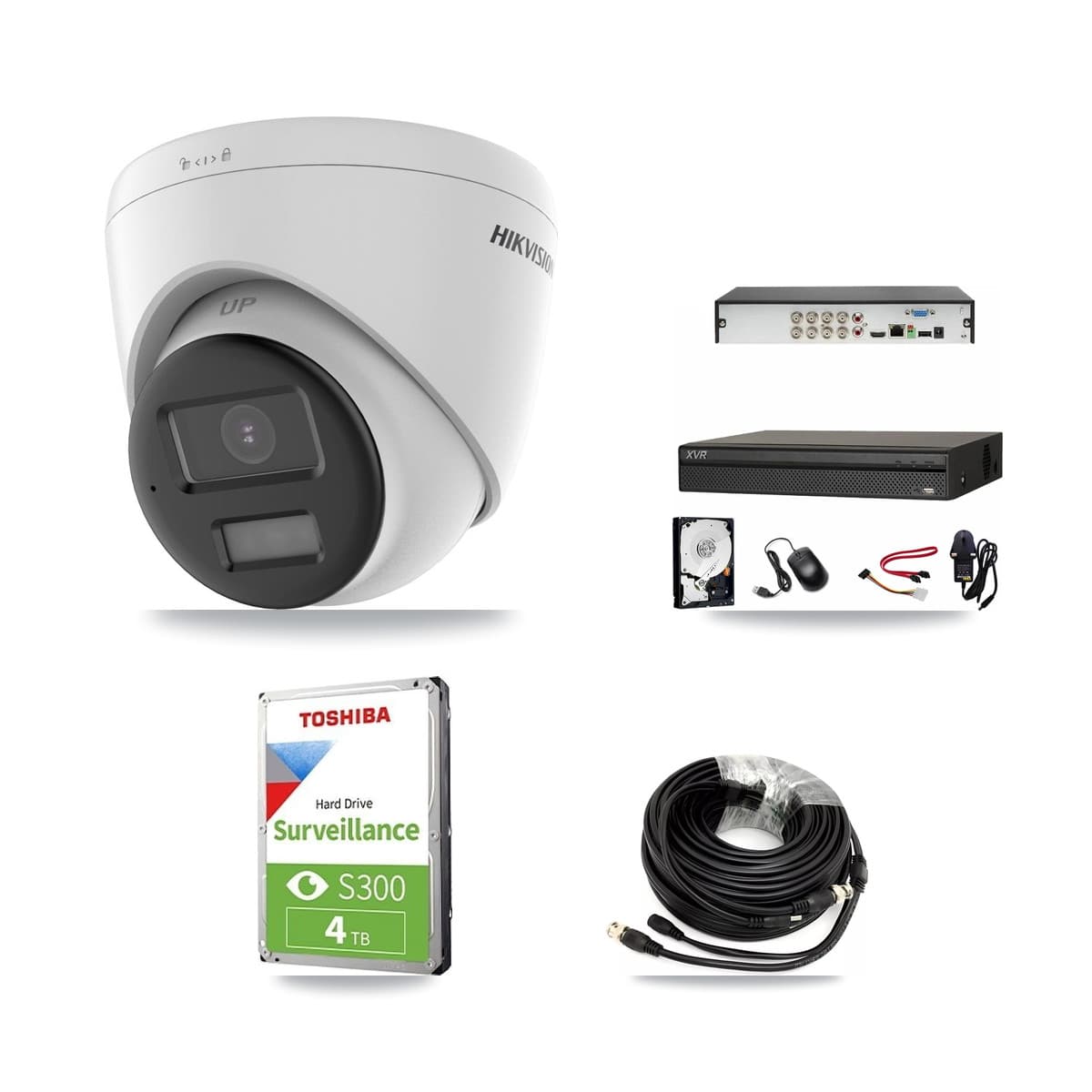 Hikvision & Dahua 8-Channel 5MP CCTV Kit — 2 DS-2CE78K0T + 1 DS-2CE78K0T Turret Cameras + 4TB Recording (XVR-3108AD Recorder) - Image 1