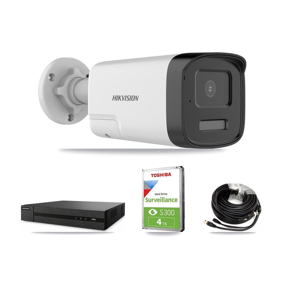 Hikvision 8-Channel 5MP CCTV Kit — 4 DS-2CE17K0T Bullet Cameras + 4TB Recording - Image 1