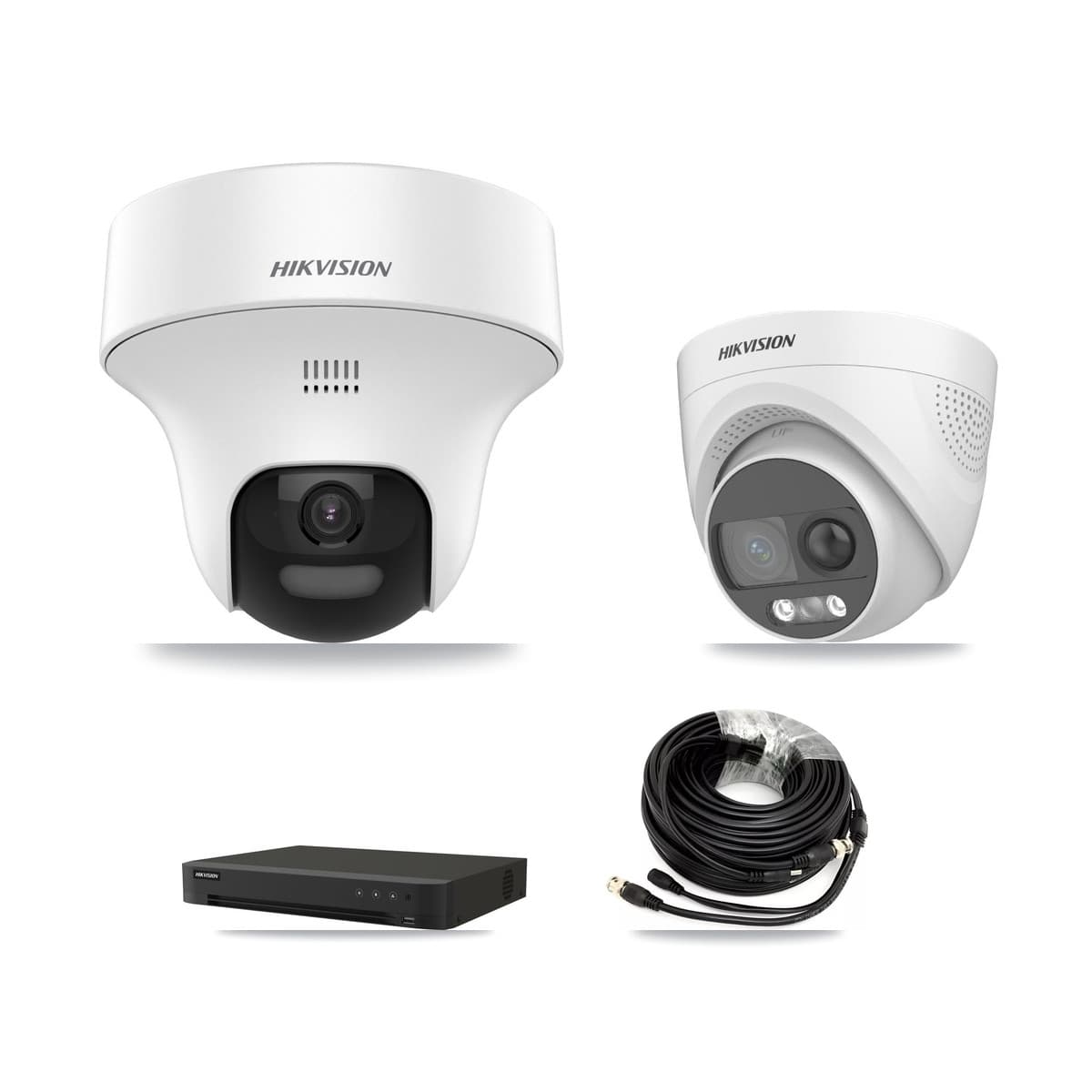 Hikvision 16-Channel 5MP CCTV Kit — 5 DS-2CE70K0T + 1 DS-2CE72KF3T Turret Cameras + 8TB Recording (IDS-7216HQHI Recorder) - Image 1