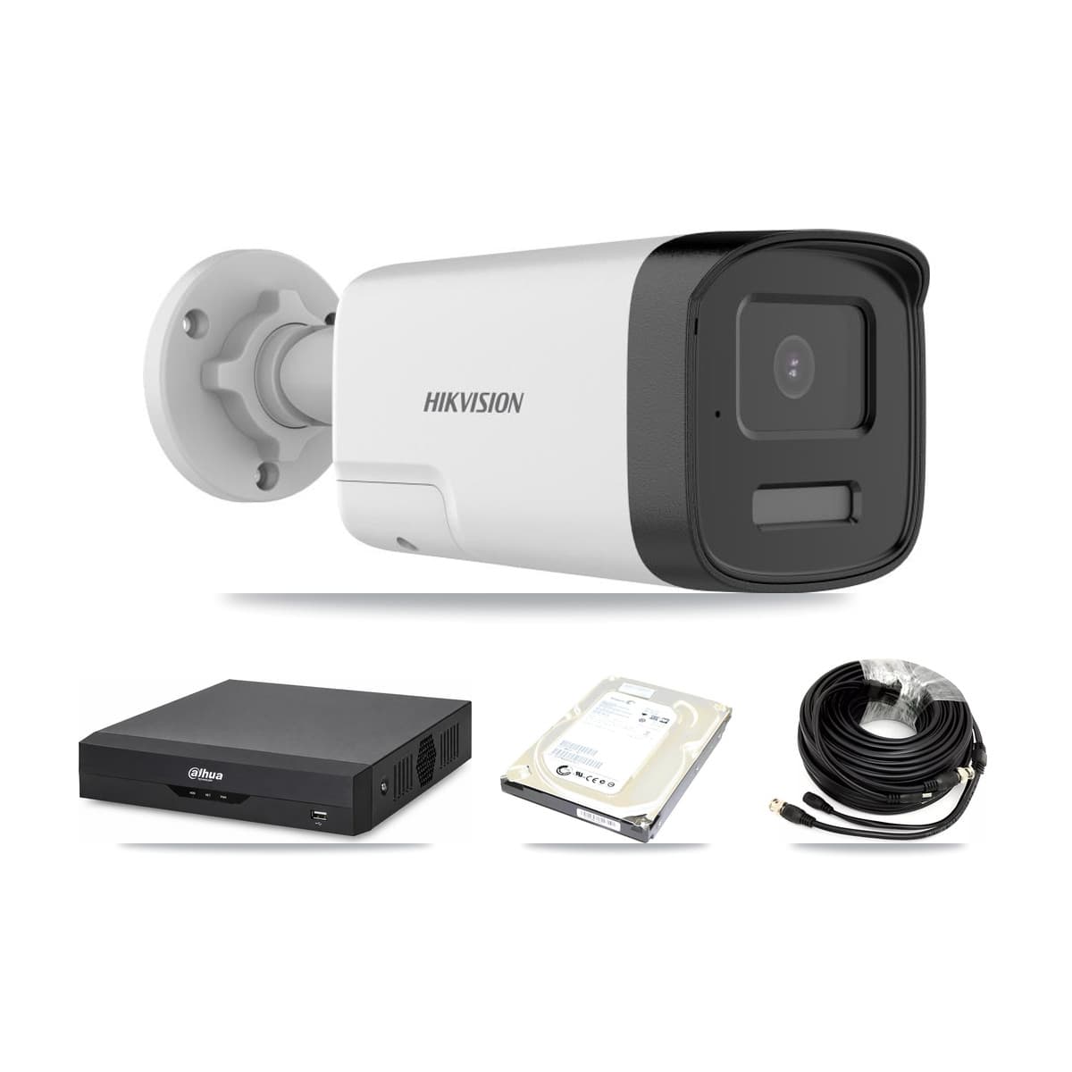 Hikvision & Dahua 4-Channel 5MP CCTV Kit — 1 DS-2CE17K0T Bullet Camera + 500GB Recording - Image 1