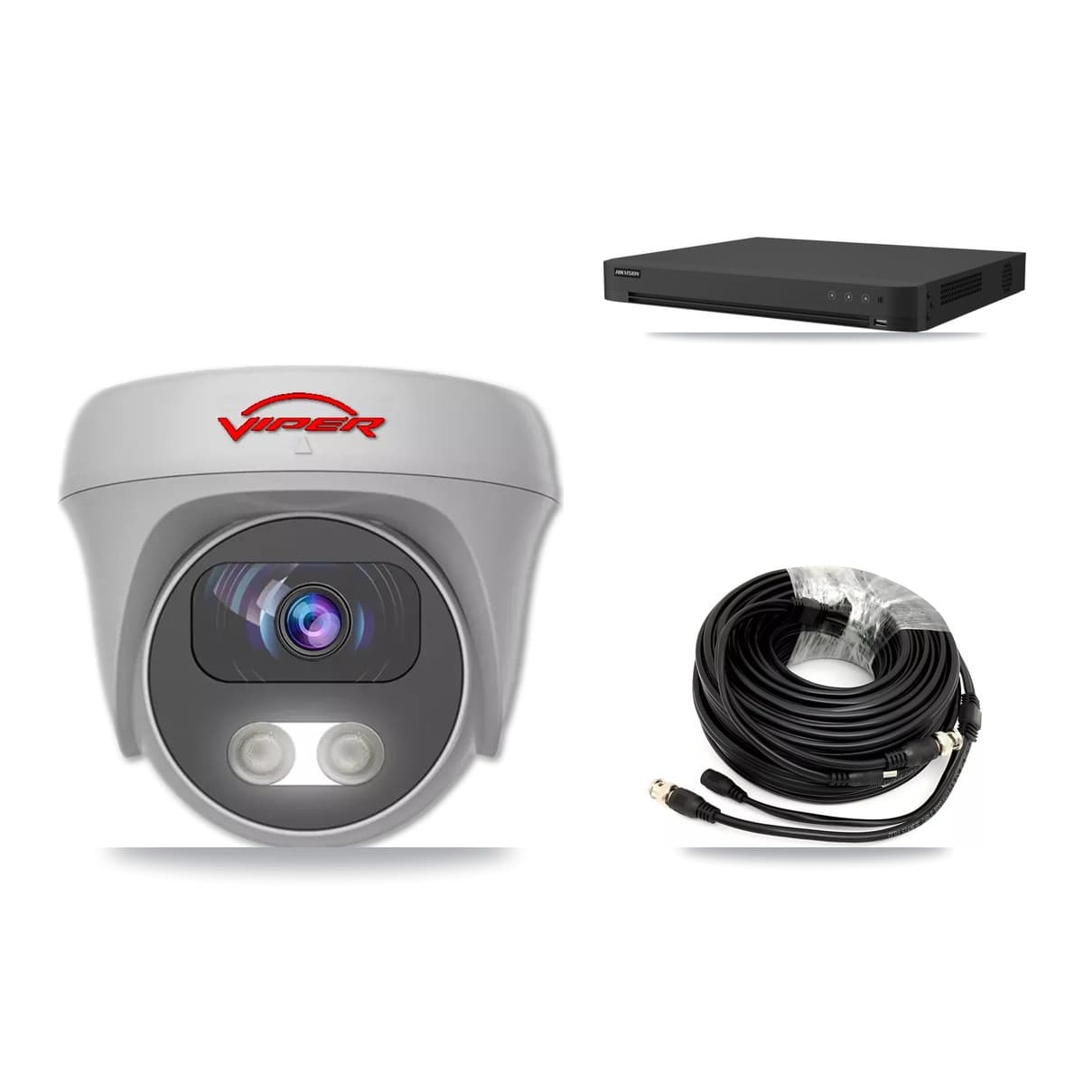 Viper & Hikvision 32-Channel 5MP CCTV Kit — 1 White Camera + 3TB Recording (IDS-7232HQHI Recorder) - Image 1