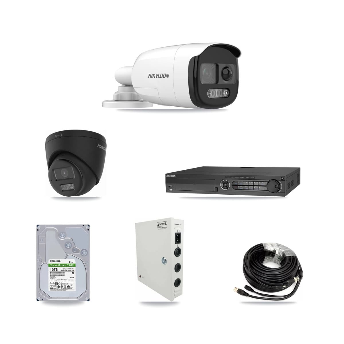 Hikvision 32-Channel 5MP – 4K CCTV Kit — 14 5MP Bullet + 1 Black 4K Turret Cameras + 2× 10TB Recording - Image 1