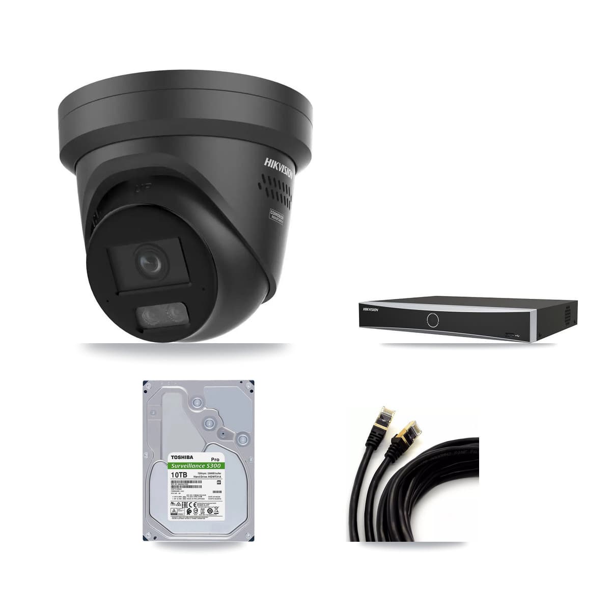 Hikvision 4-Channel 4K CCTV Kit — 3 Turret Cameras + 10TB Recording - Image 1