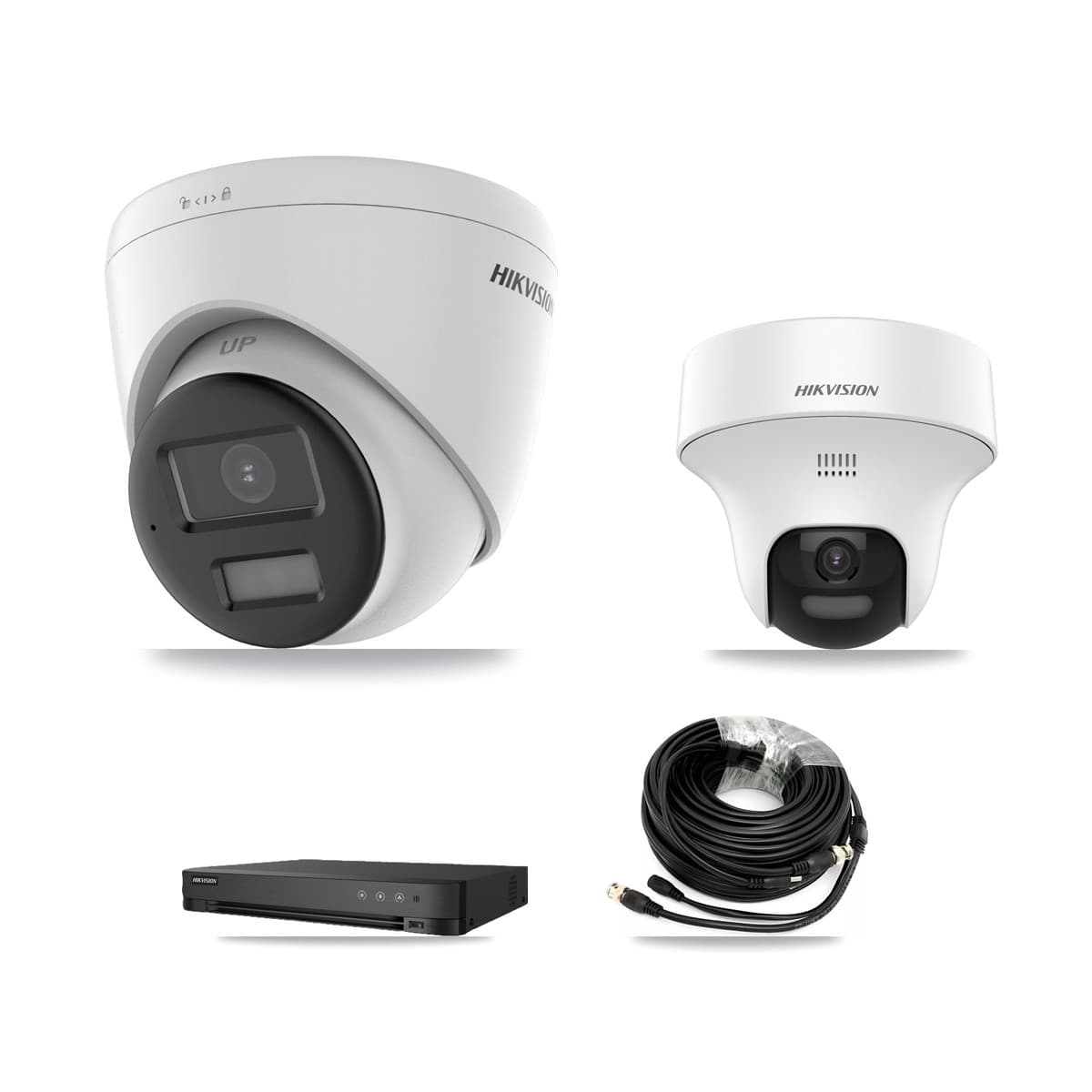 Hikvision 8-Channel 5MP CCTV Kit — 1 DS-2CE70K0T-PTLTS + 5 DS-2CE78K0T-LPTS Turret Cameras + 8TB Recording (IDS-7208HUHI-M1/E Recorder) - Image 1