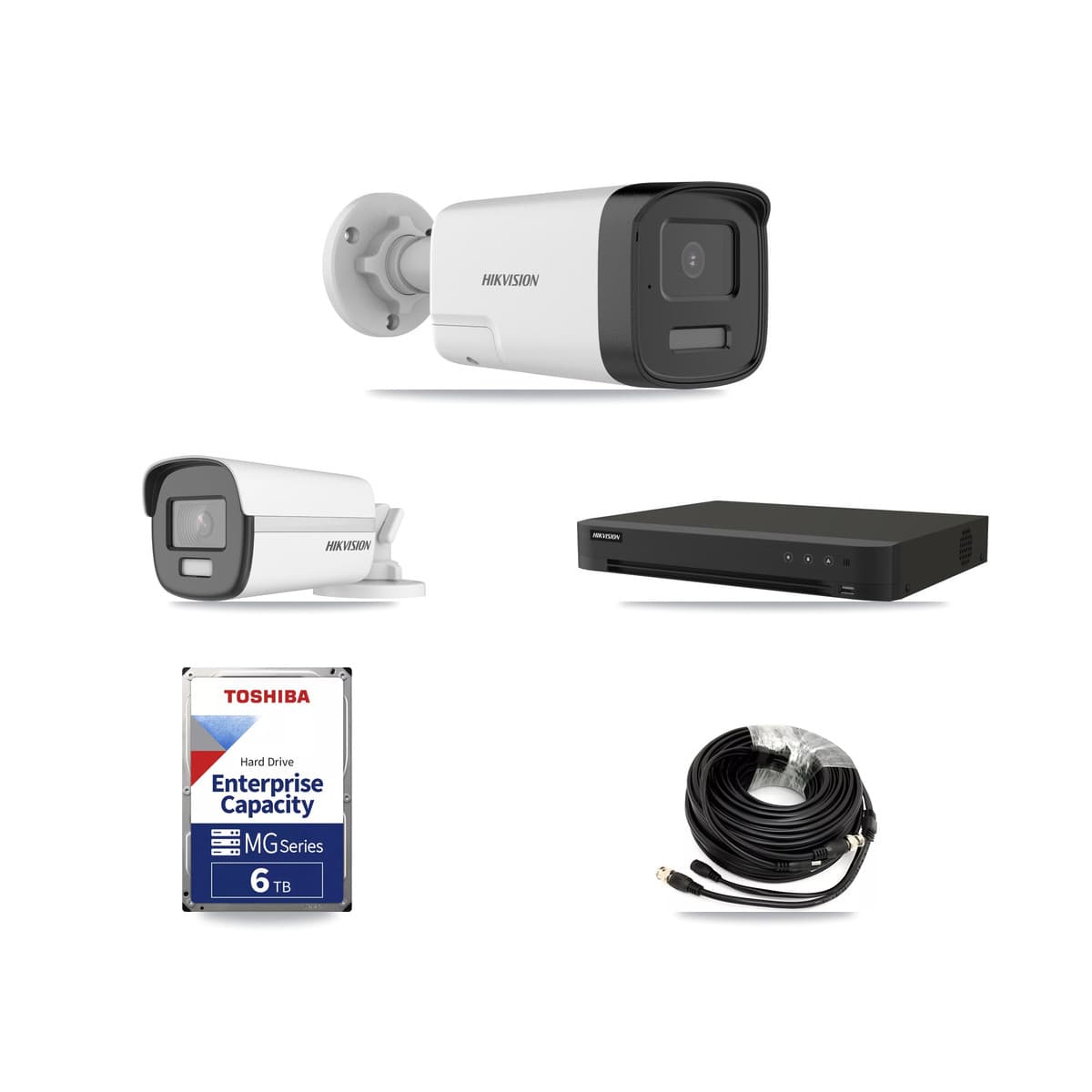 Hikvision 8-Channel 5MP – 4K CCTV Kit — 1 DS-2CE12UF3T-E 4K + 3 DS-2CE17K0T-LXTS 5MP Bullet Cameras + 6TB Recording (IDS-7208HUHI-M1/XT Recorder) - Image 1
