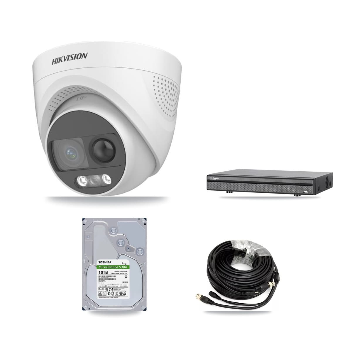 Hikvision & Dahua 8-Channel 5MP CCTV Kit — 8 DS-2CE72KF3T Turret Cameras + 10TB Recording (DH-XVR5108H Recorder) - Image 1