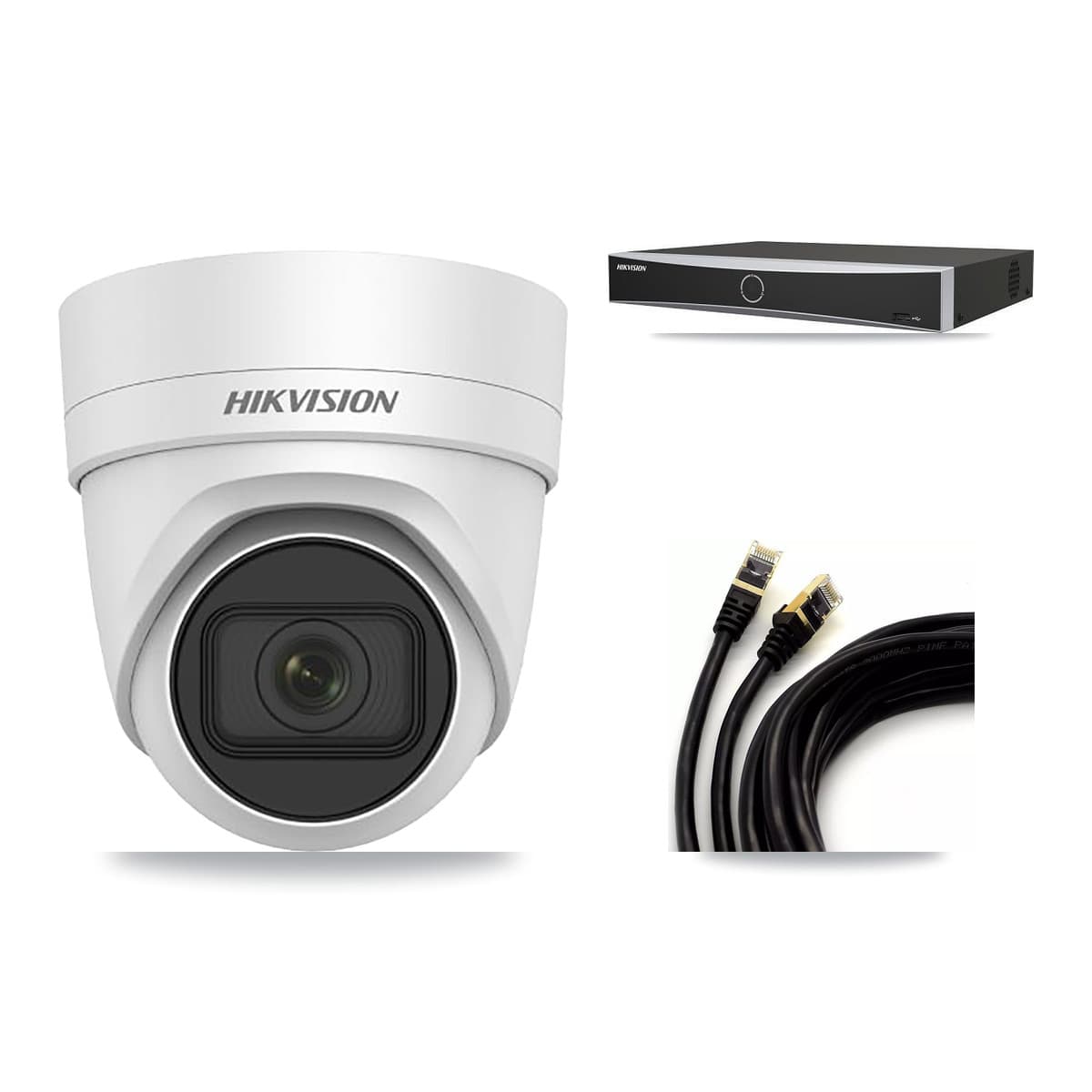 Hikvision 4-Channel 4MP CCTV Kit — 1 DS-2CD2H45FWD Turret Camera + 3TB Recording - Image 1