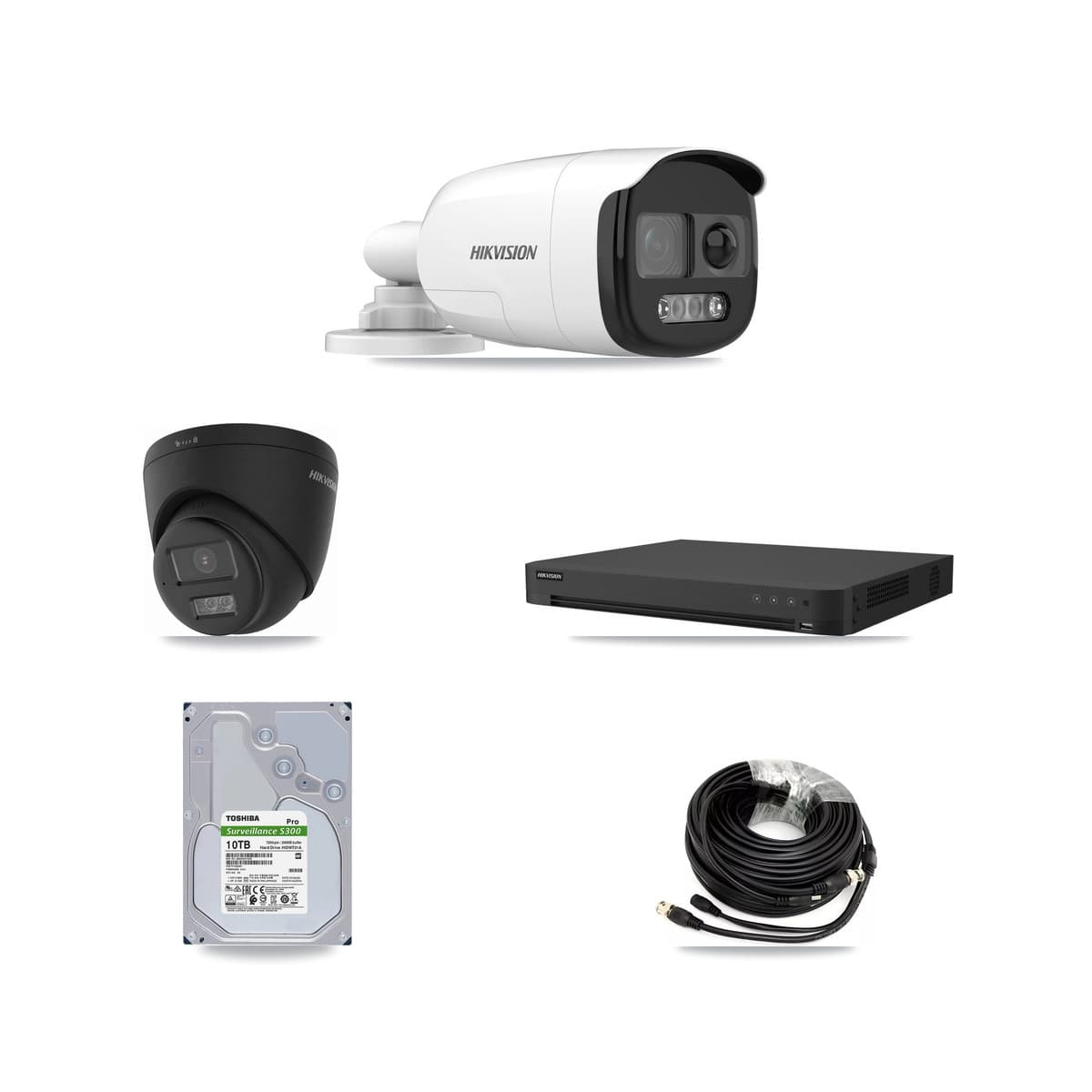 Hikvision 16-Channel 5MP – 4K CCTV Kit — 6 5MP Bullet + 1 Black 4K Turret Cameras + 10TB Recording - Image 1
