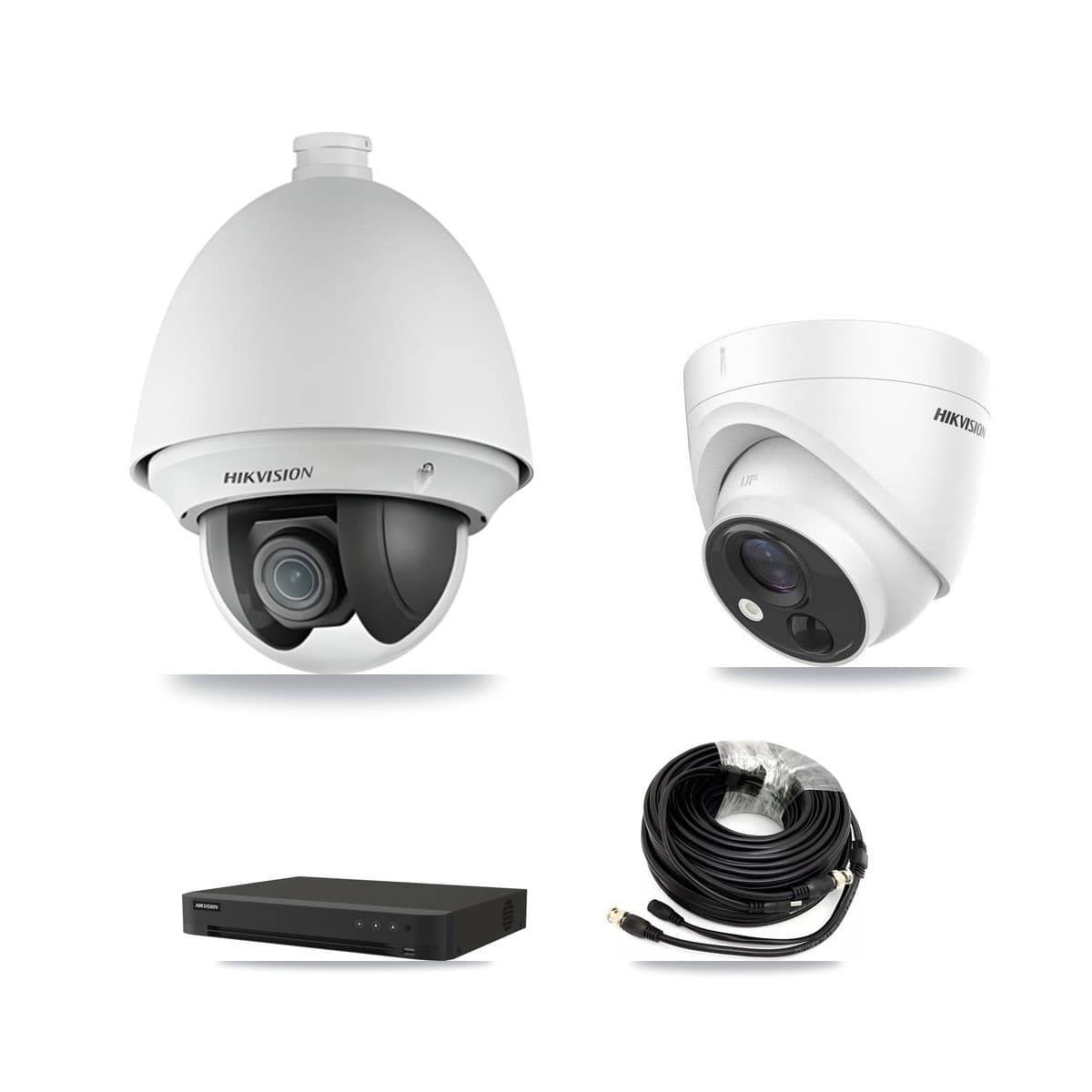 Hikvision 16-Channel 2MP – 5MP CCTV Kit — 1 DS-2AE4225T 2MP PTZ + 1 DS-2CE71H0T 5MP Turret Cameras + 1TB Recording (IDS-7216HQHI Recorder) - Image 1