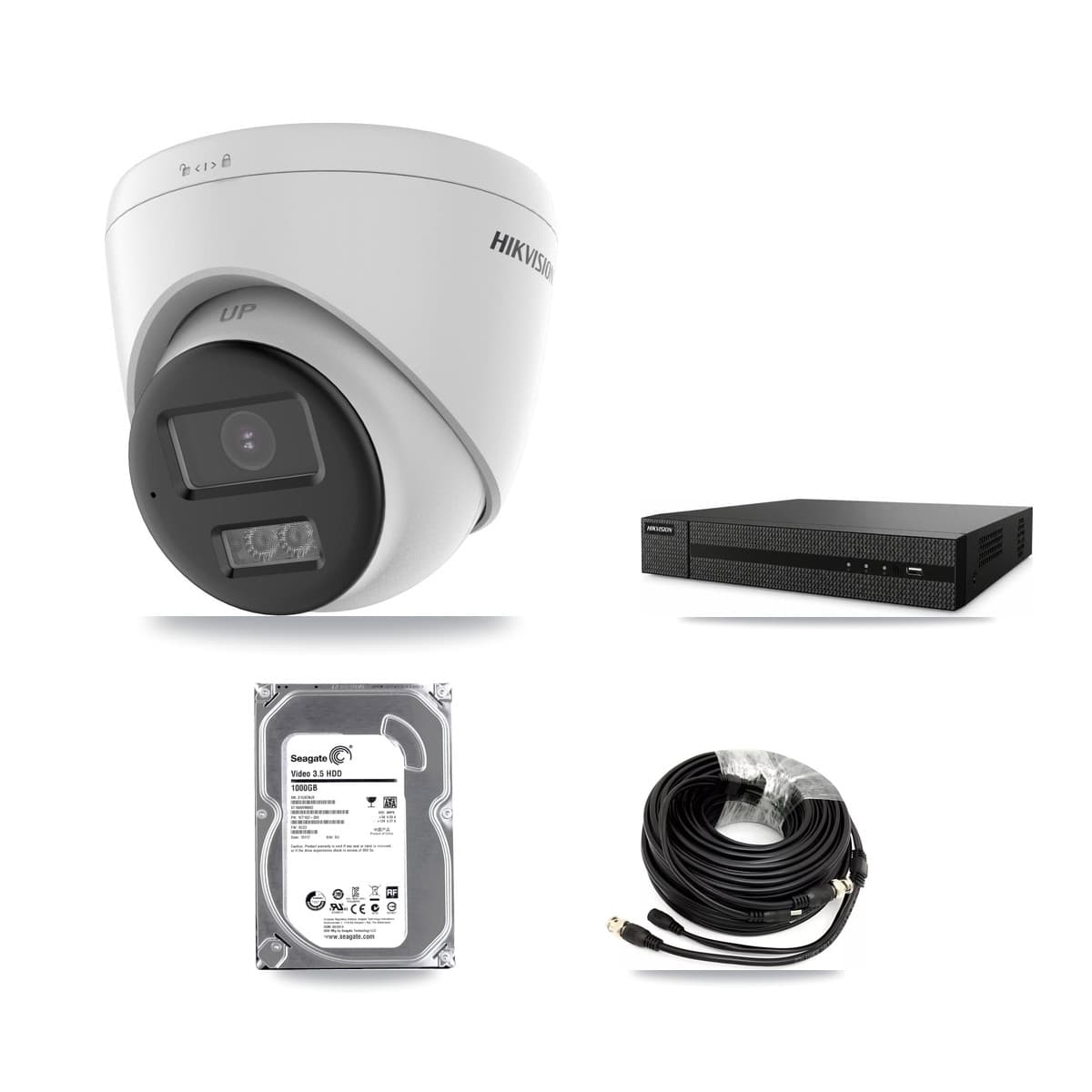 Hikvision 8-Channel 5MP CCTV Kit — 1 DS-2CE78K0T-LTS Turret Camera + 1TB Recording (DVR-8CH-HYL8MP Recorder) - Image 1
