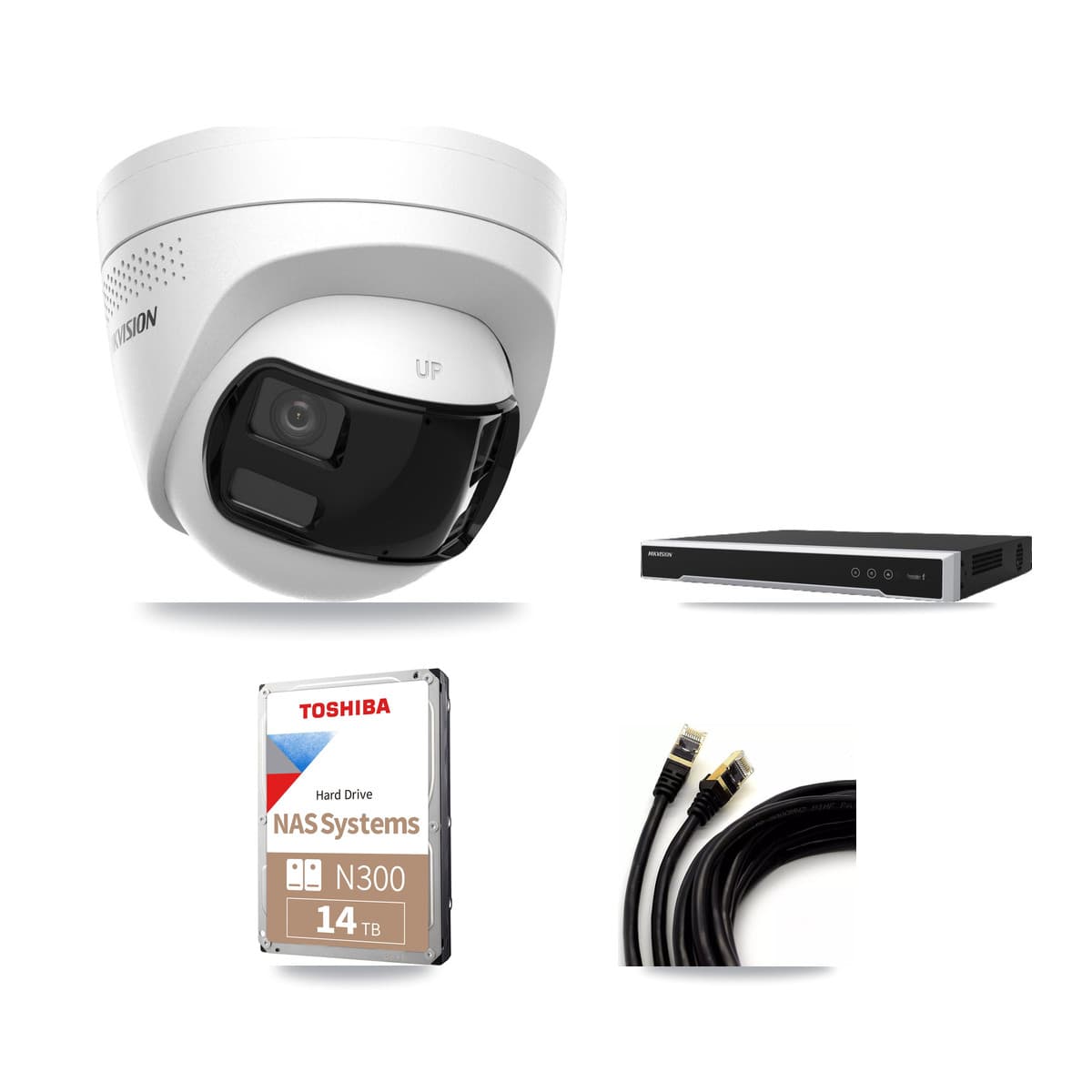 Hikvision 8-Channel 4K CCTV Kit — 6 DS-2CD1383G2P Turret Cameras + 14TB Recording - Image 1