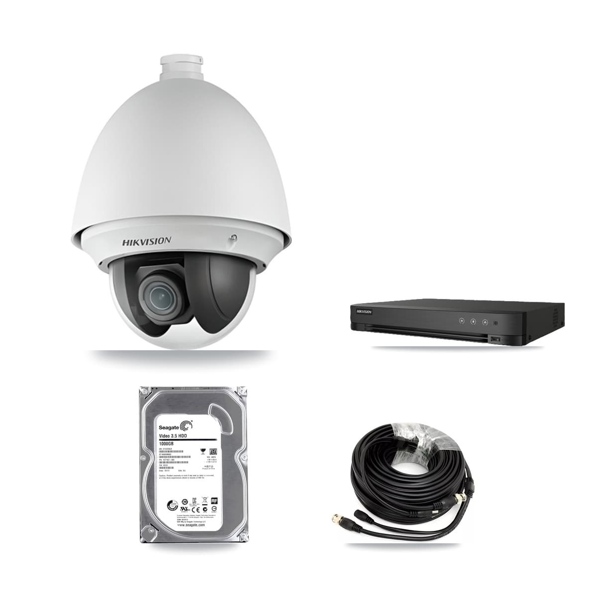Hikvision 8-Channel 2MP CCTV Kit — 2 DS-2AE4225T PTZ Cameras + 1TB Recording (IDS-7208HQHI Recorder) - Image 1