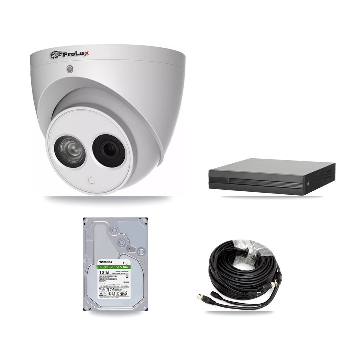 Prolux 16-Channel 4MP CCTV Kit — 8 Turret Cameras + 10TB Recording - Image 1