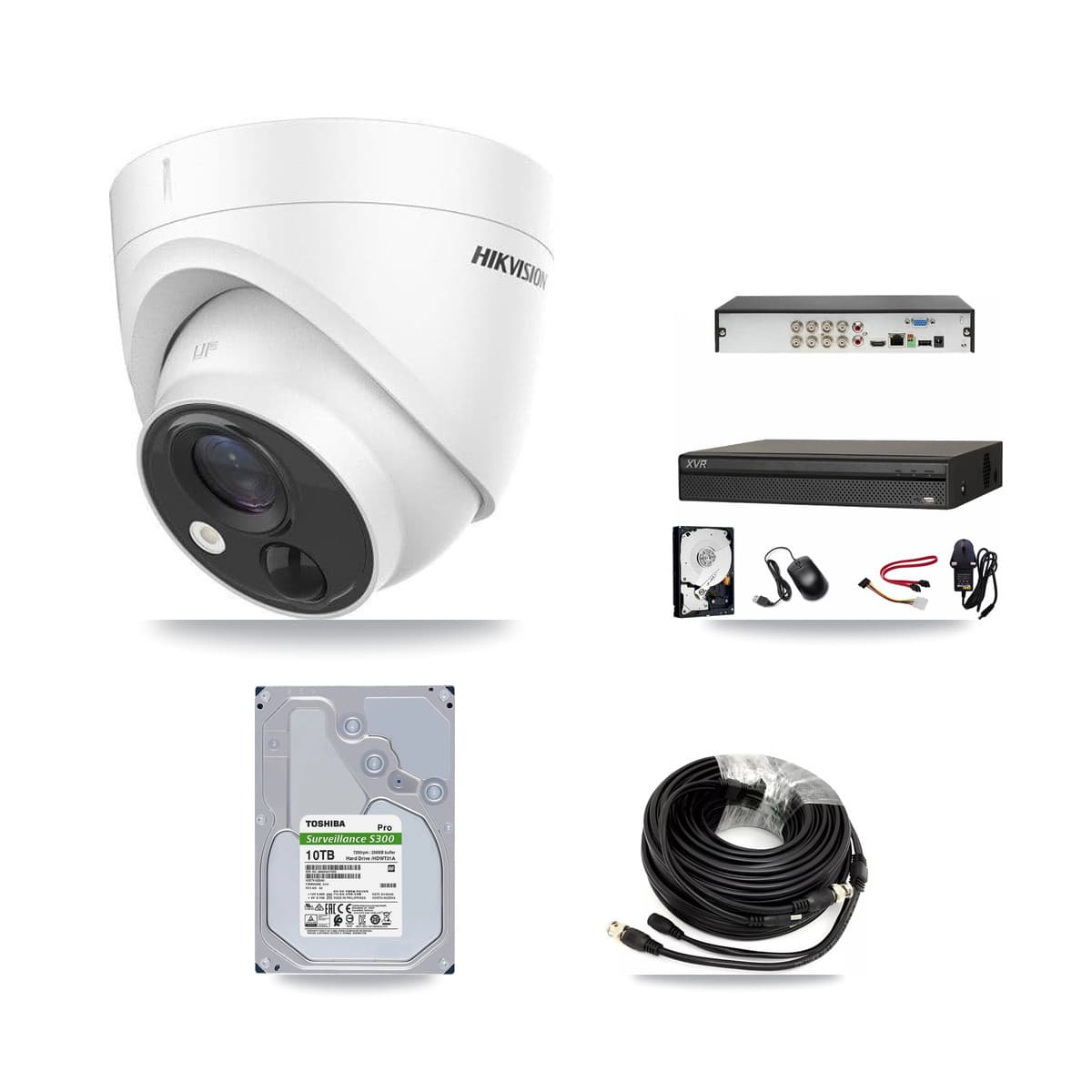 Hikvision & Dahua 8-Channel 5MP CCTV Kit — 8 DS-2CE71H0T Turret Cameras + 10TB Recording (XVR-3108AD Recorder) - Image 1