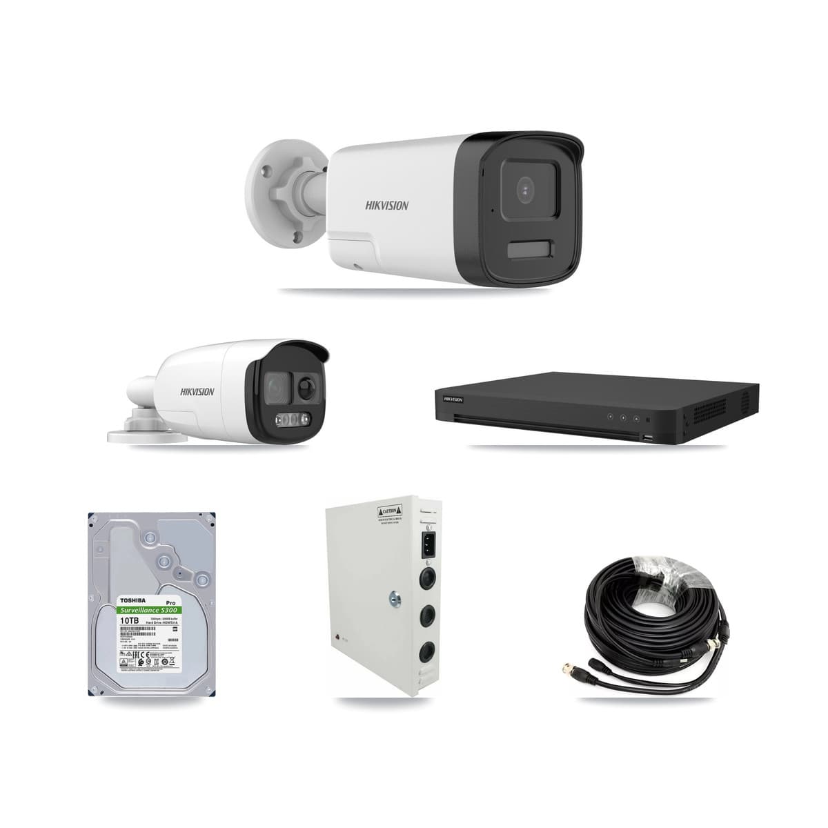 Hikvision 16-Channel 5MP CCTV Kit — 5 DS-2CE12KF3T + 11 DS-2CE17K0T Bullet Cameras + 2× 10TB Recording - Image 1