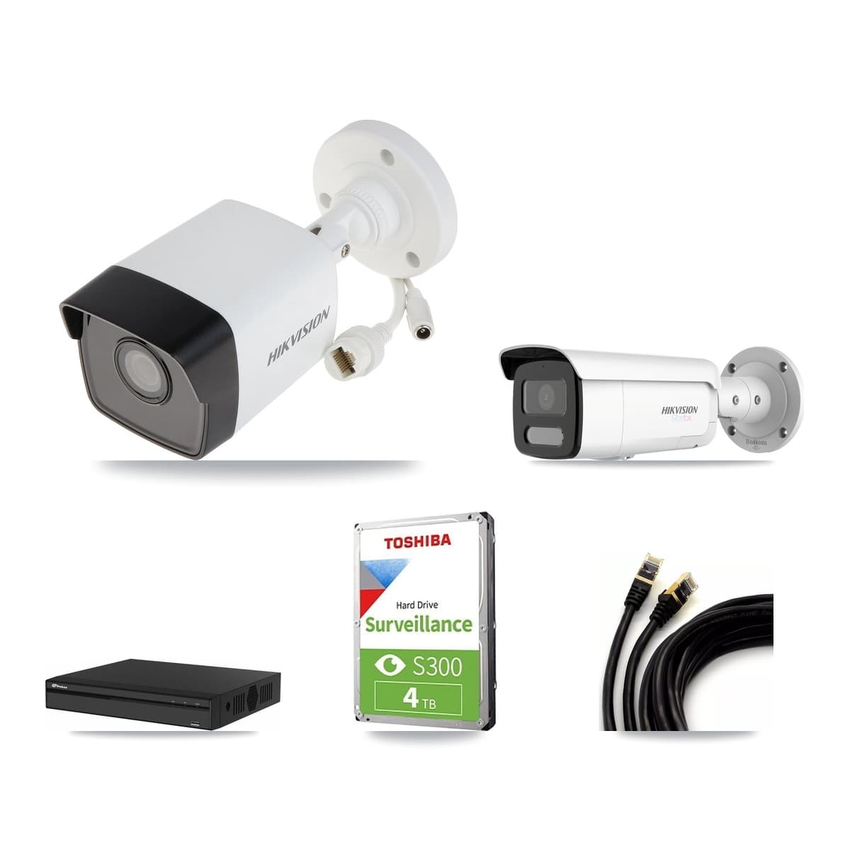 Hikvision & Prolux 4-Channel 5MP – 4K CCTV Kit — 1 5MP + 1 4K Bullet Cameras + 4TB Recording - Image 1