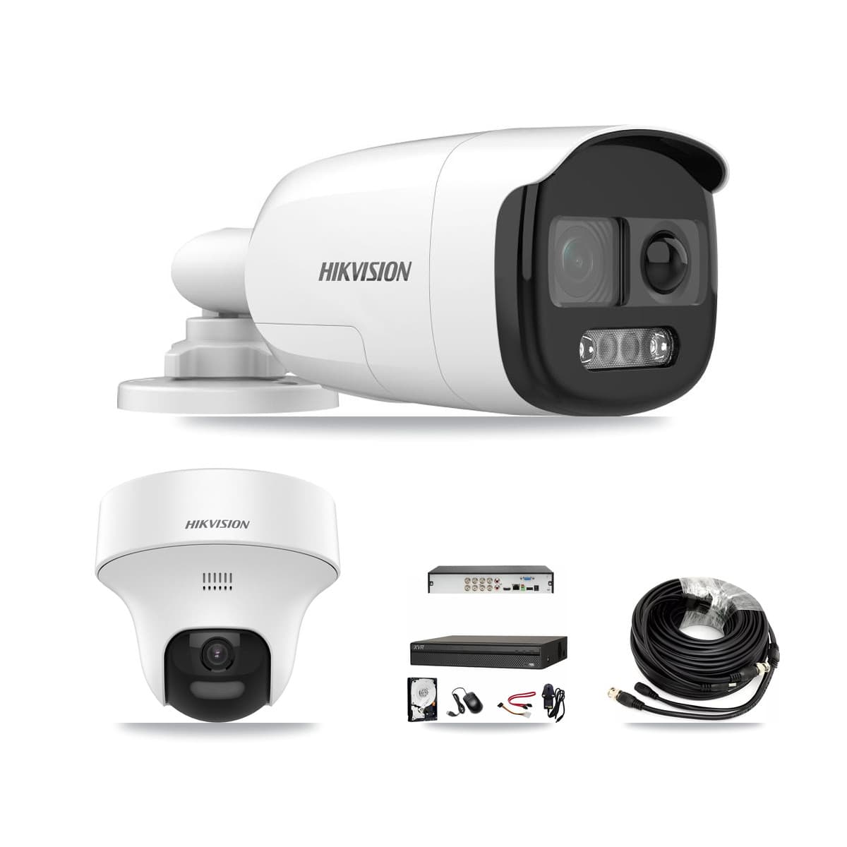 Hikvision & Dahua 8-Channel 5MP CCTV Kit — 5 DS-2CE12KF3T Bullet + 1 DS-2CE70K0T Turret Cameras + 2TB Recording - Image 1