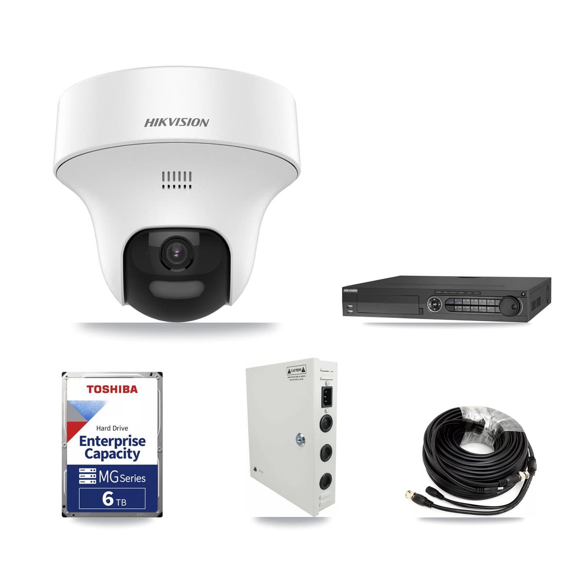 Hikvision 32-Channel 5MP CCTV Kit — 14 DS-2CE70K0T Turret Cameras + 3× 6TB Recording (IDS-7332HUHI Recorder) - Image 1
