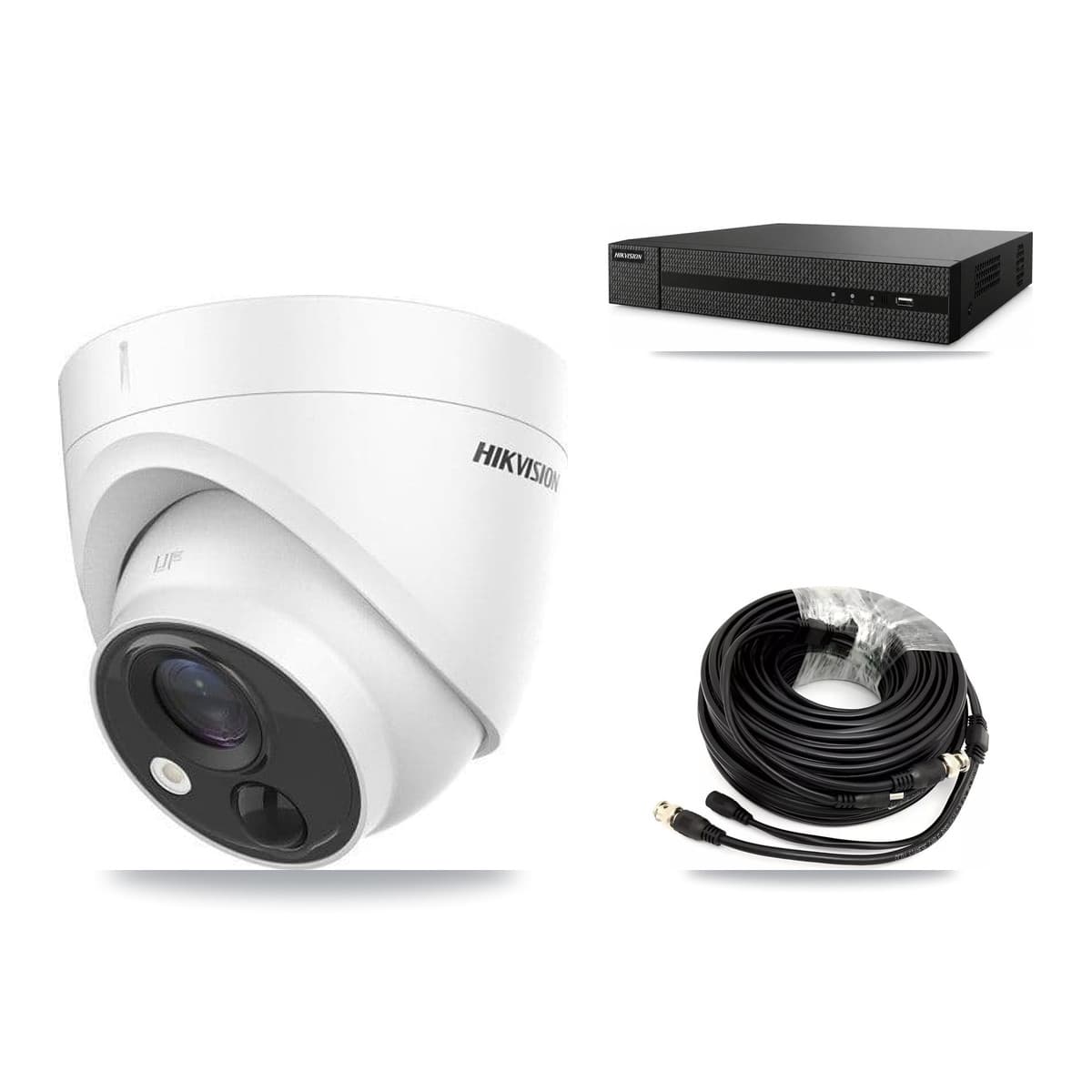 Hikvision 8-Channel 5MP CCTV Kit — 4 DS-2CE71H0T Turret Cameras + 2TB Recording (DVR-8CH Recorder) - Image 1