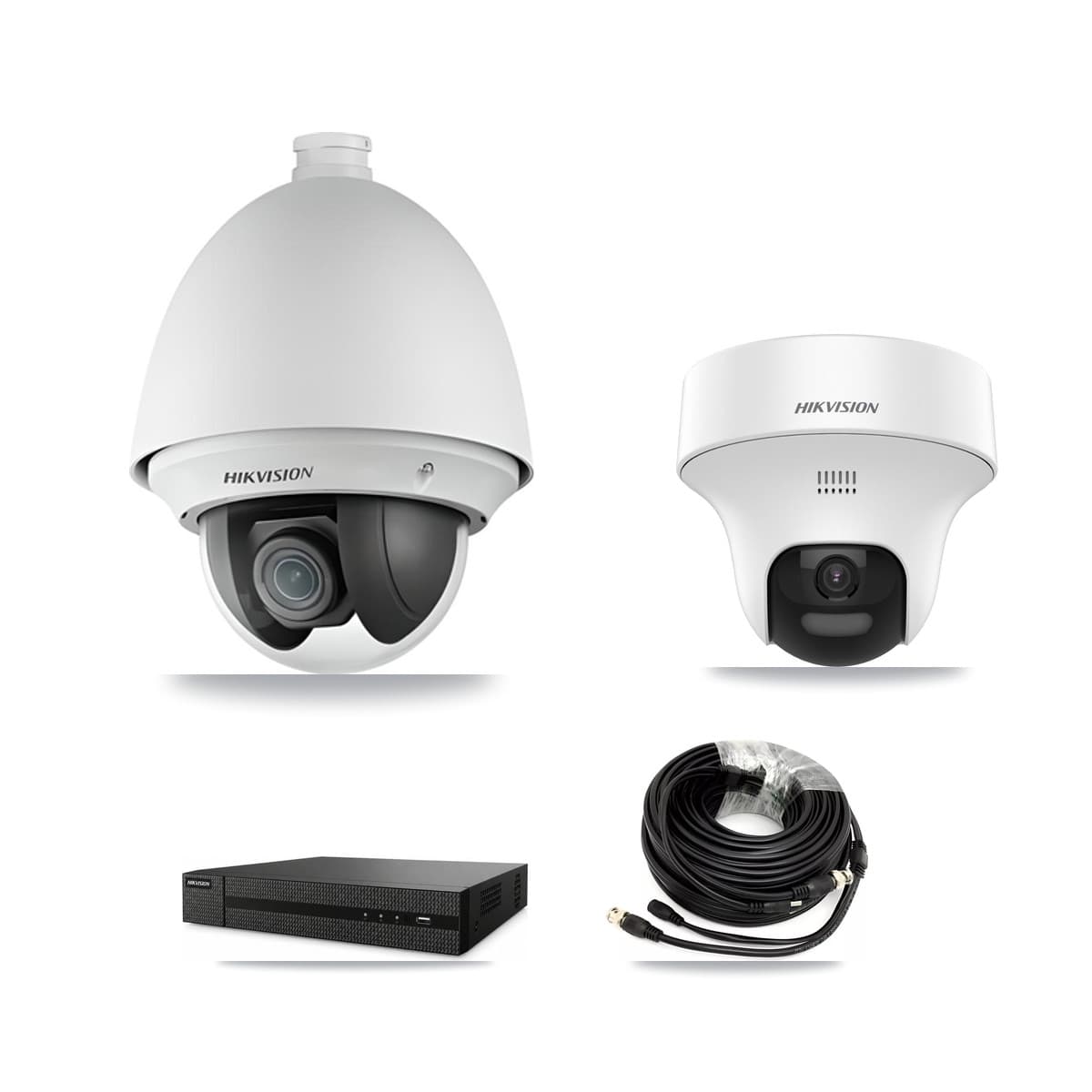 Hikvision 8-Channel 2MP – 5MP CCTV Kit — 1 DS-2AE4225T 2MP PTZ + 1 DS-2CE70K0T 5MP Turret Cameras + 2TB Recording (DVR-8CH Recorder) - Image 1