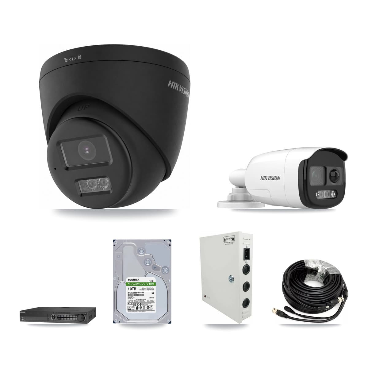 Hikvision 32-Channel 5MP – 4K CCTV Kit — 1 5MP Bullet + 15 Black 4K Turret Cameras + 10TB Recording - Image 1