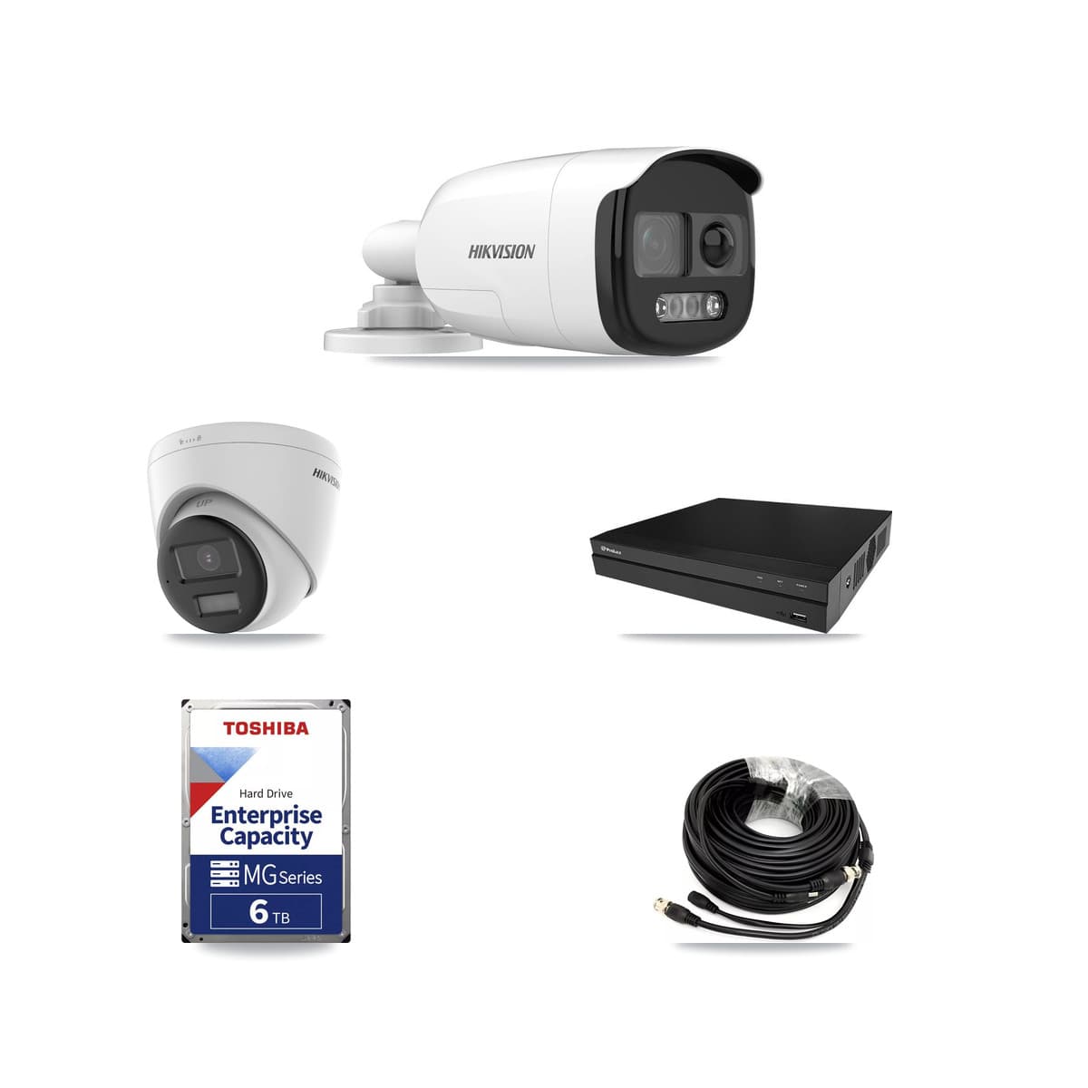Hikvision & Prolux 8-Channel 5MP – 4K CCTV Kit — 3 5MP Bullet + 1 4K Turret Cameras + 6TB Recording - Image 1