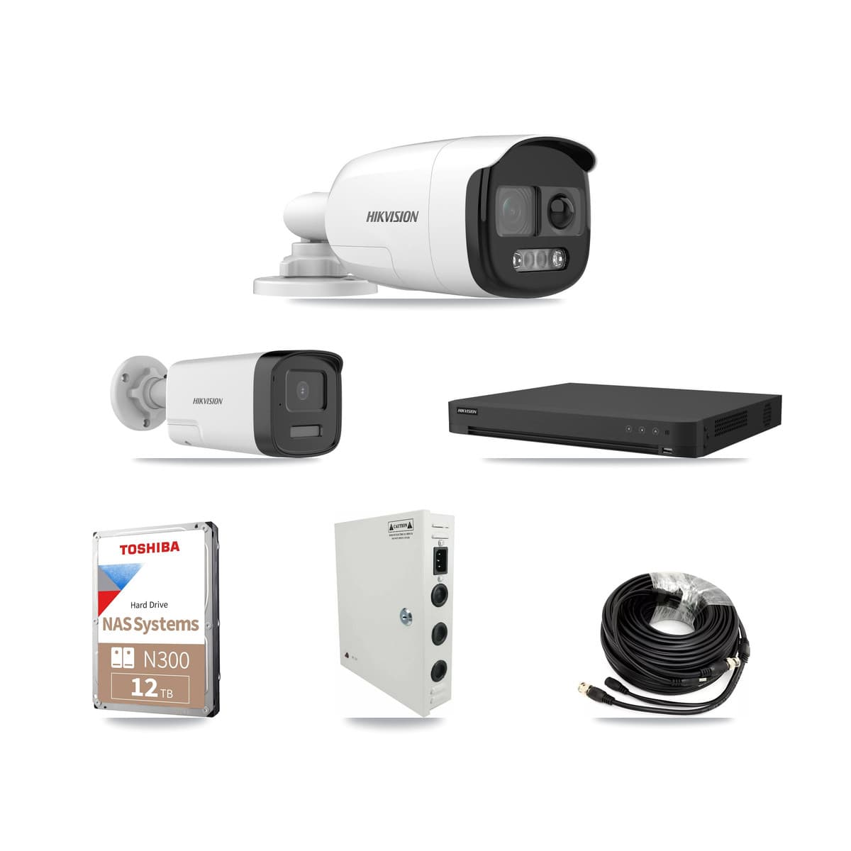 Hikvision 16-Channel 5MP CCTV Kit — 6 DS-2CE12KF3T + 3 DS-2CE17K0T Bullet Cameras + 12TB Recording (IDS-7216HUHI Recorder) - Image 1