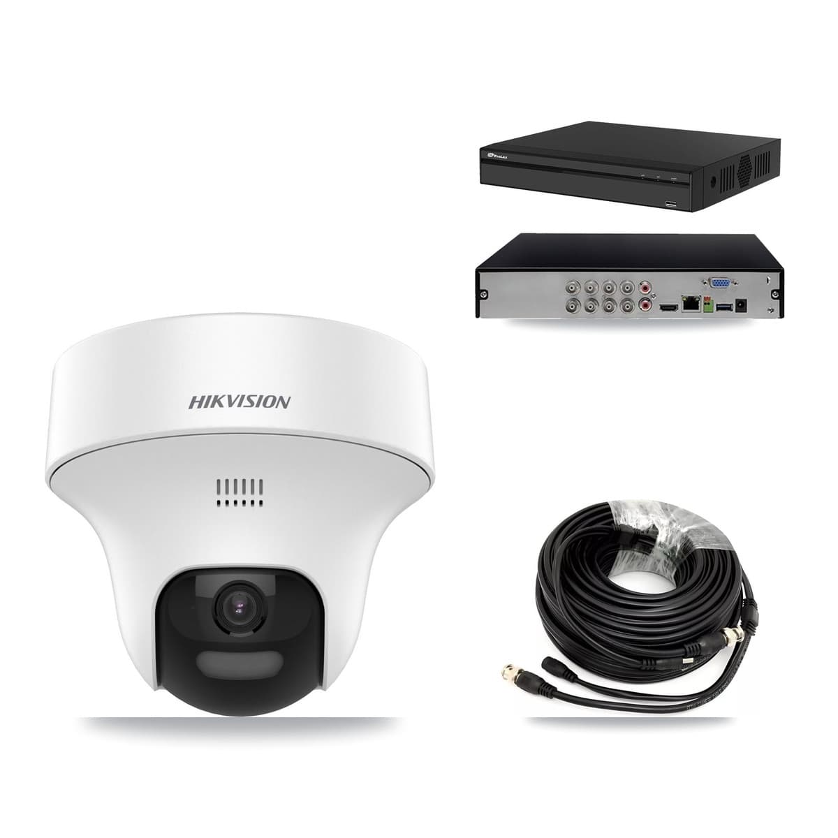Hikvision & Prolux 8-Channel 5MP CCTV Kit — 6 DS-2CE70K0T Turret Cameras + 8TB Recording (PXD-5108HS Recorder) - Image 1