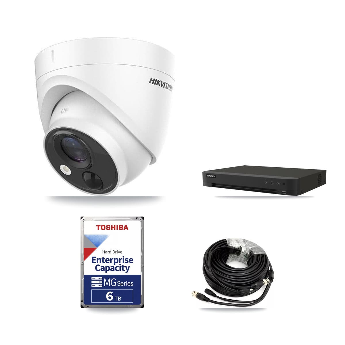 Hikvision 16-Channel 5MP CCTV Kit — 5 DS-2CE71H0T Turret Cameras + 6TB Recording (IDS-7216HQHI Recorder) - Image 1