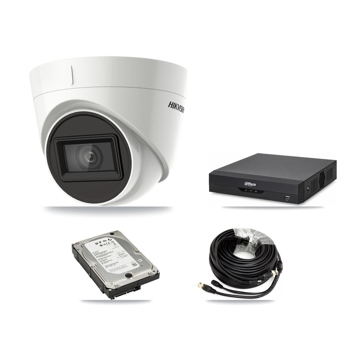 Hikvision & Dahua 4-Channel 4K CCTV Kit — 4 DS-2CE78U1T Turret Cameras + 5TB Recording - Image 1