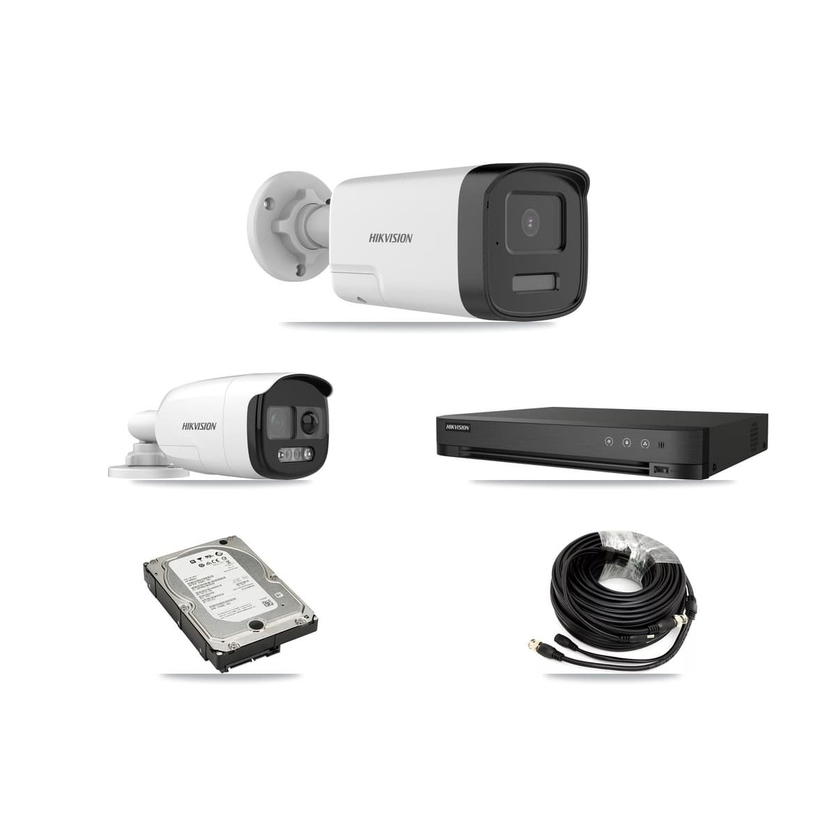 Hikvision 4-Channel 5MP CCTV Kit — 1 DS-2CE12KF3T + 3 DS-2CE17K0T Bullet Cameras + 5TB Recording (IDS-7204HQHI Recorder) - Image 1
