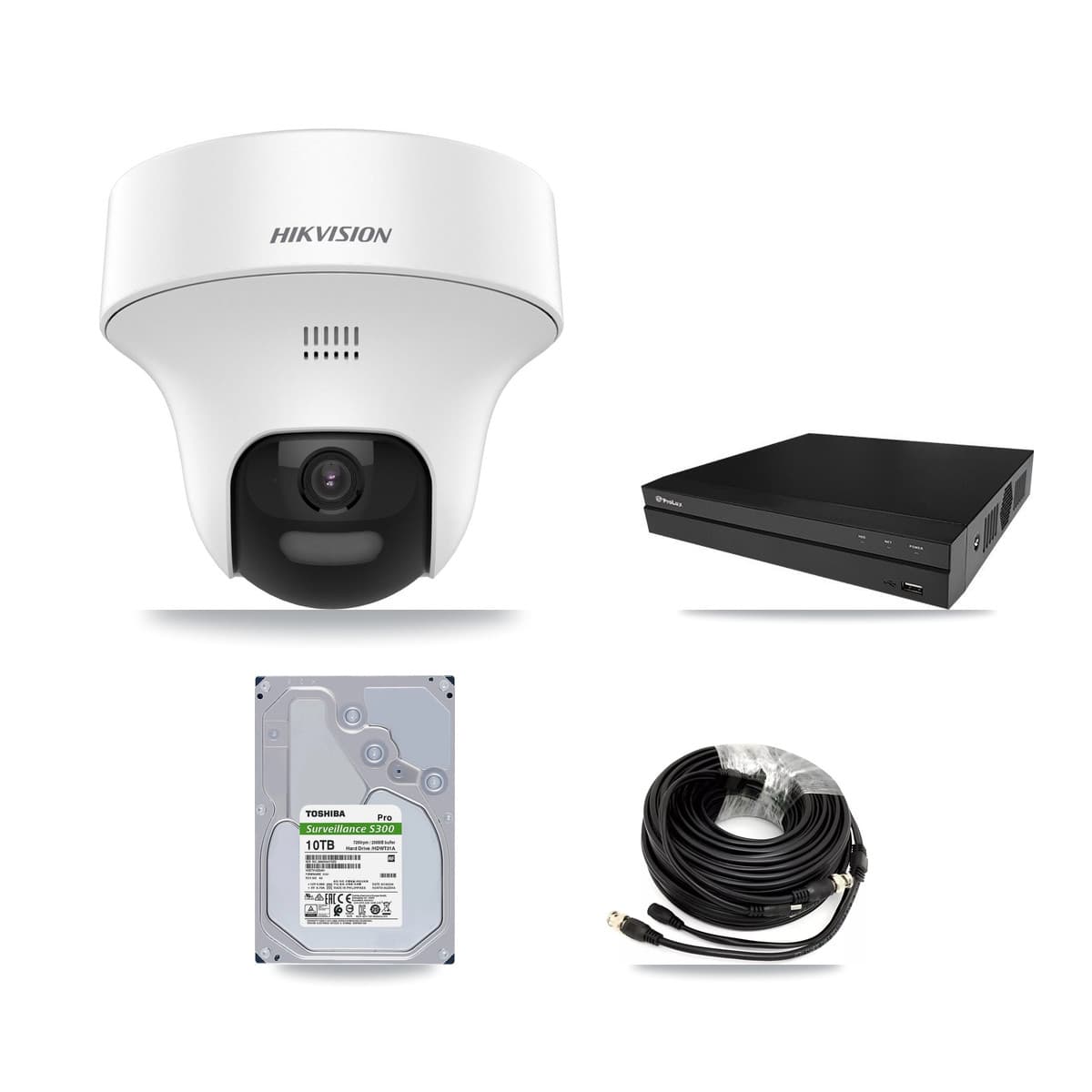 Hikvision & Prolux 8-Channel 5MP CCTV Kit — 8 DS-2CE70K0T Turret Cameras + 10TB Recording (PXD-5208AN Recorder) - Image 1