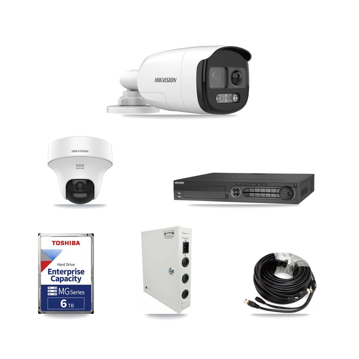 Hikvision 32-Channel 5MP CCTV Kit — 10 DS-2CE12KF3T Bullet + 4 DS-2CE70K0T Turret Cameras + 3× 6TB Recording (DS-7332HQHI Recorder) - Image 1