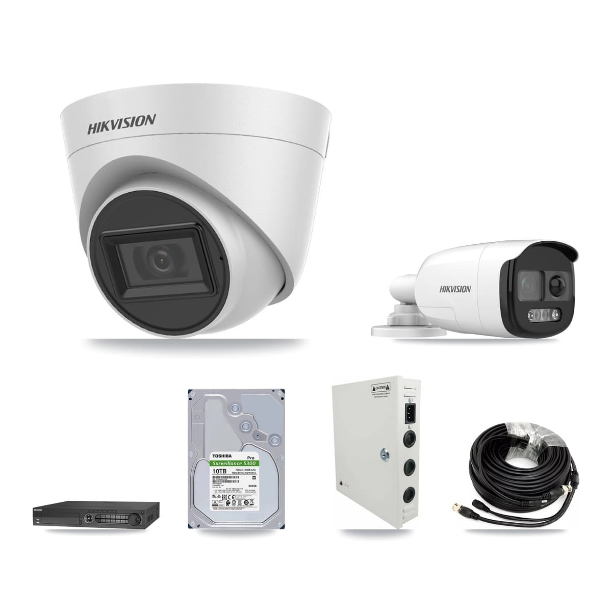 Hikvision 32-Channel 5MP CCTV Kit — 1 Bullet + 27 White Turret Cameras + 10TB Recording - Image 1