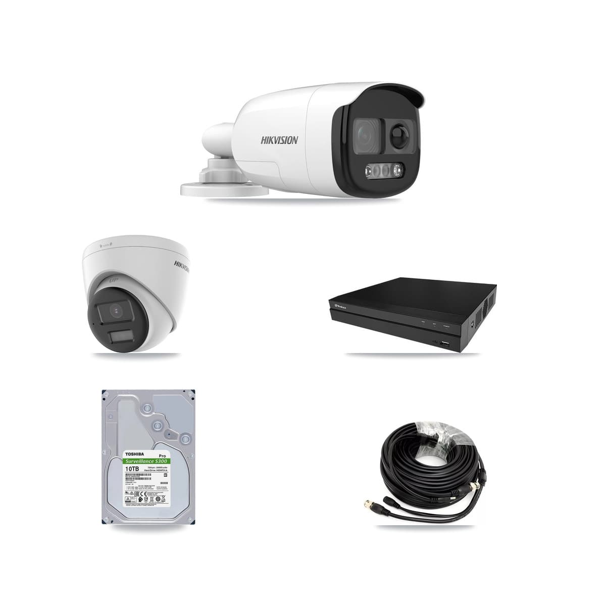 Hikvision & Prolux 8-Channel 5MP – 4K CCTV Kit — 5 5MP Bullet + 1 4K Turret Cameras + 10TB Recording - Image 1