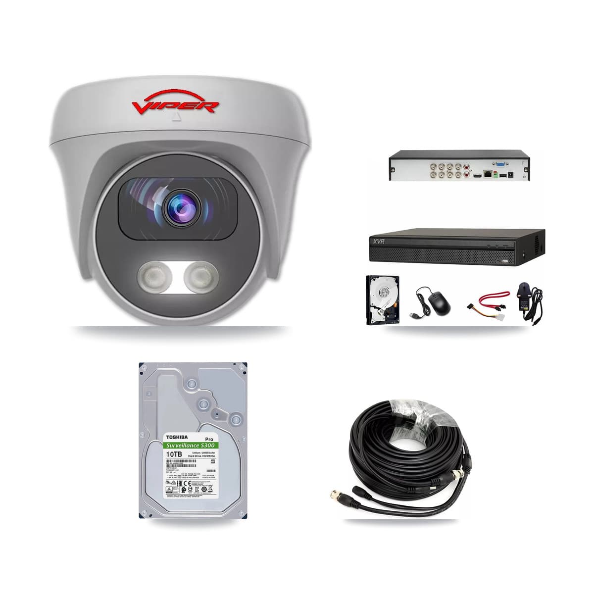Viper & Dahua 8-Channel 5MP CCTV Kit — 8 White Cameras + 10TB Recording (XVR-3108AD Recorder) - Image 1