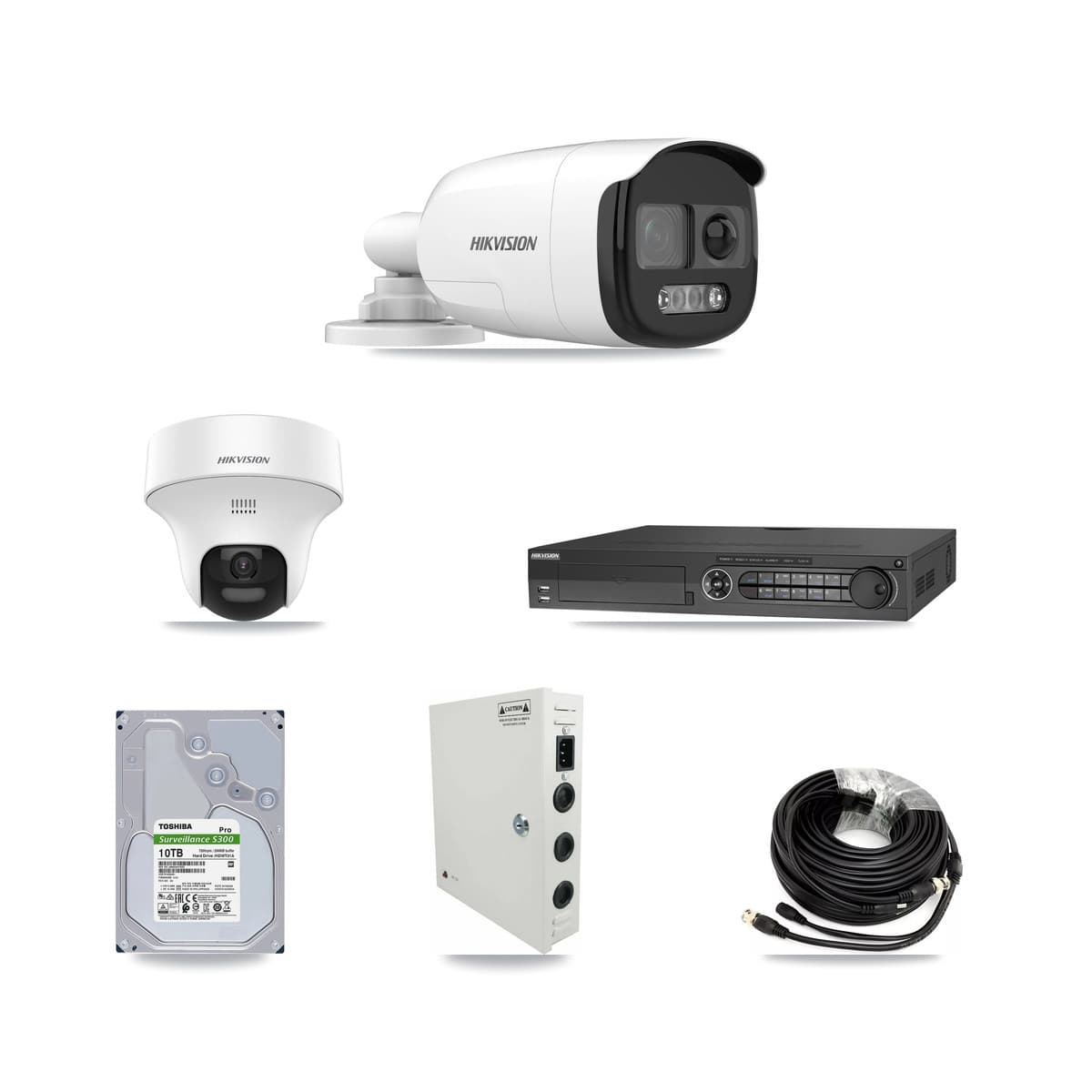 Hikvision 32-Channel 5MP CCTV Kit — 14 DS-2CE12KF3T Bullet + 1 DS-2CE70K0T Turret Cameras + 2× 10TB Recording (IDS-7332HUHI Recorder) - Image 1