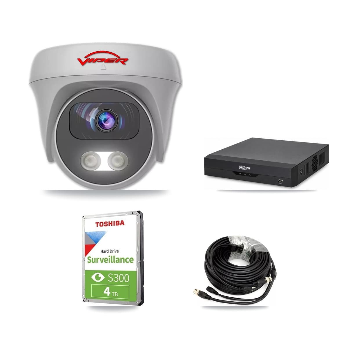 Viper & Dahua 4-Channel 5MP CCTV Kit — 2 Cameras + 4TB Recording - Image 1