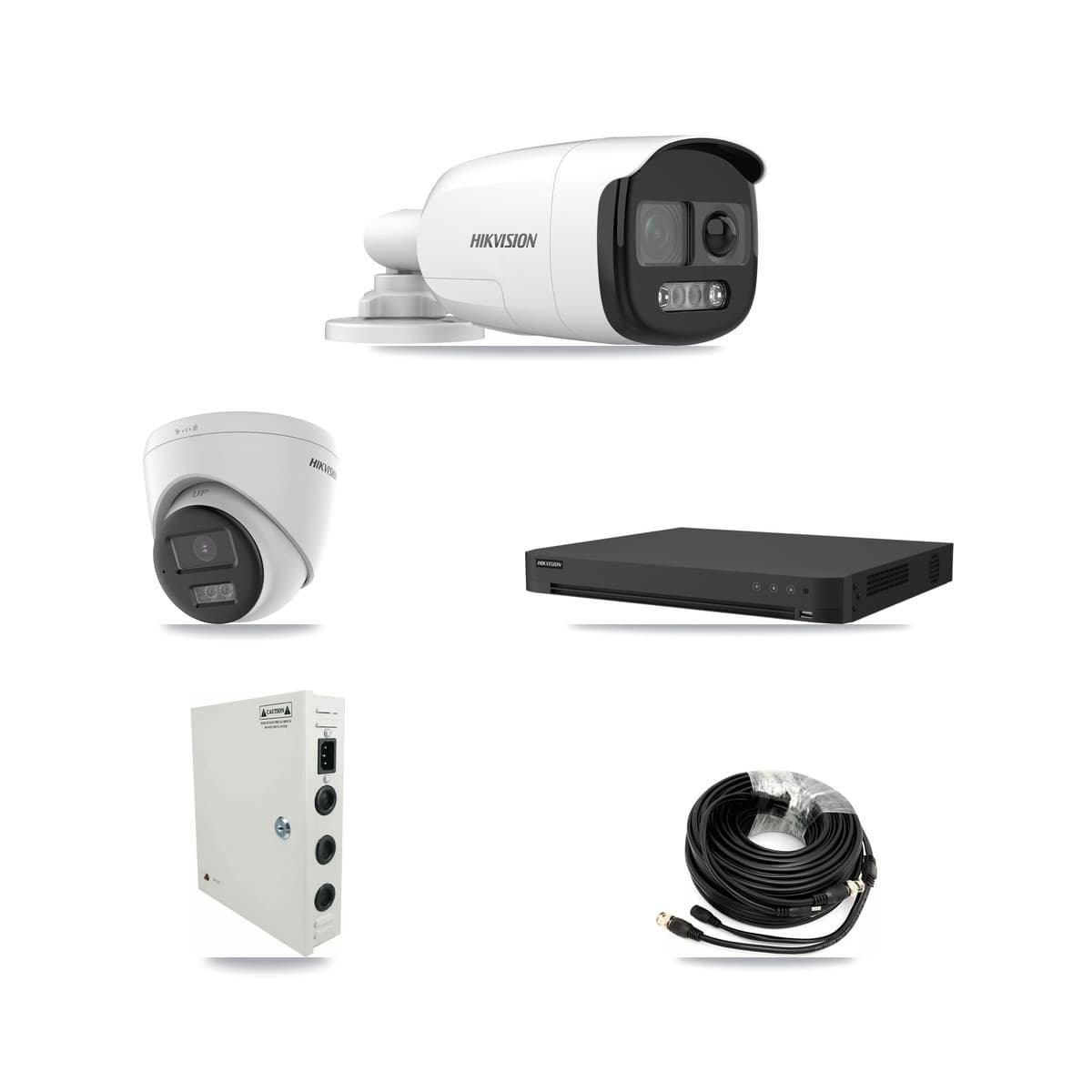 Hikvision 32-Channel 5MP CCTV Kit — 8 DS-2CE12KF3T-PIRXO Bullet + 4 DS-2CE78K0T-LTS Turret Cameras + 2× 8TB Recording (IDS-7232HQHI-M2/XT Recorder) - Image 1