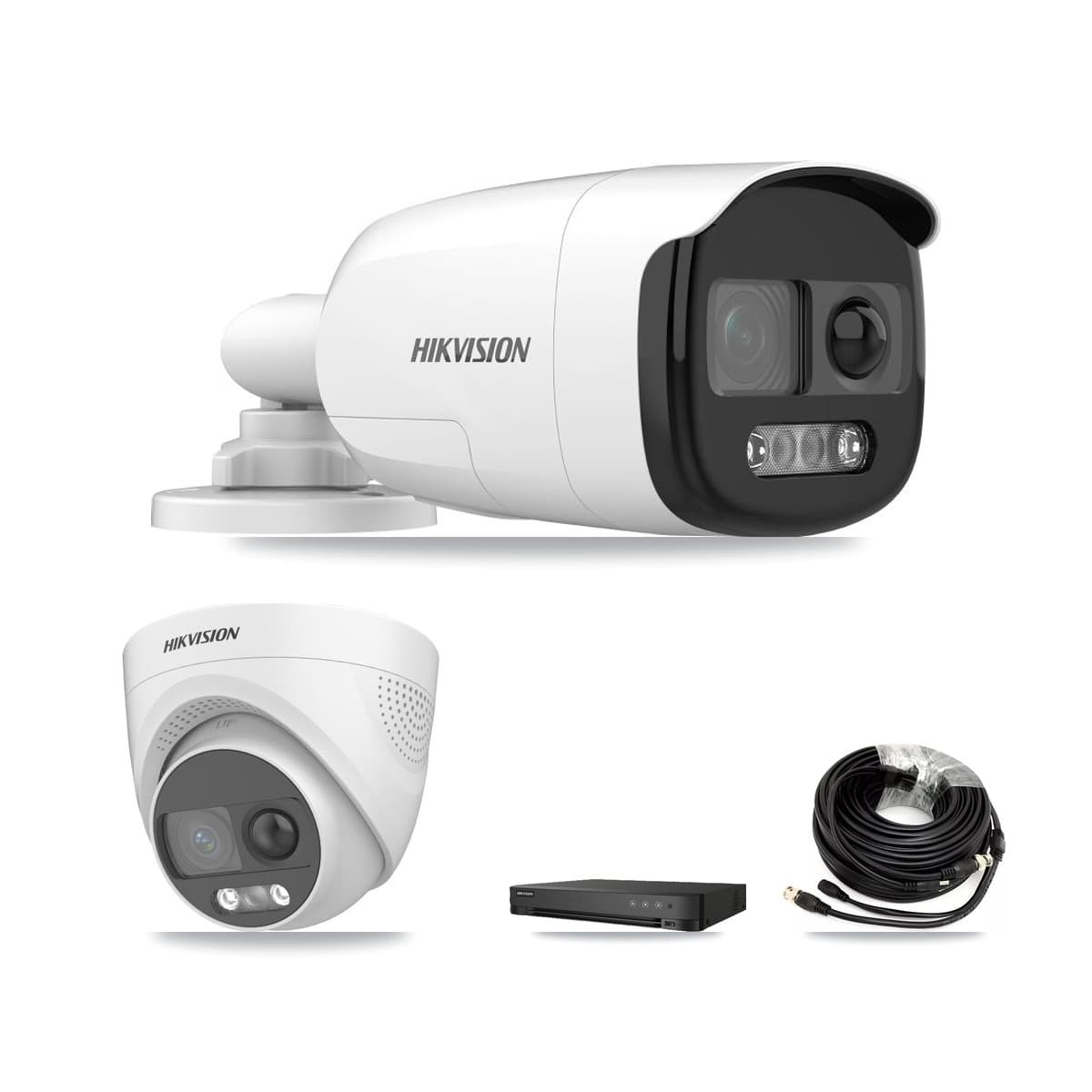 Hikvision 8-Channel 5MP CCTV Kit — 4 DS-2CE12KF3T Bullet + 1 DS-2CE72KF3T Turret Cameras + 2TB Recording (IDS-7208HUHI Recorder) - Image 1