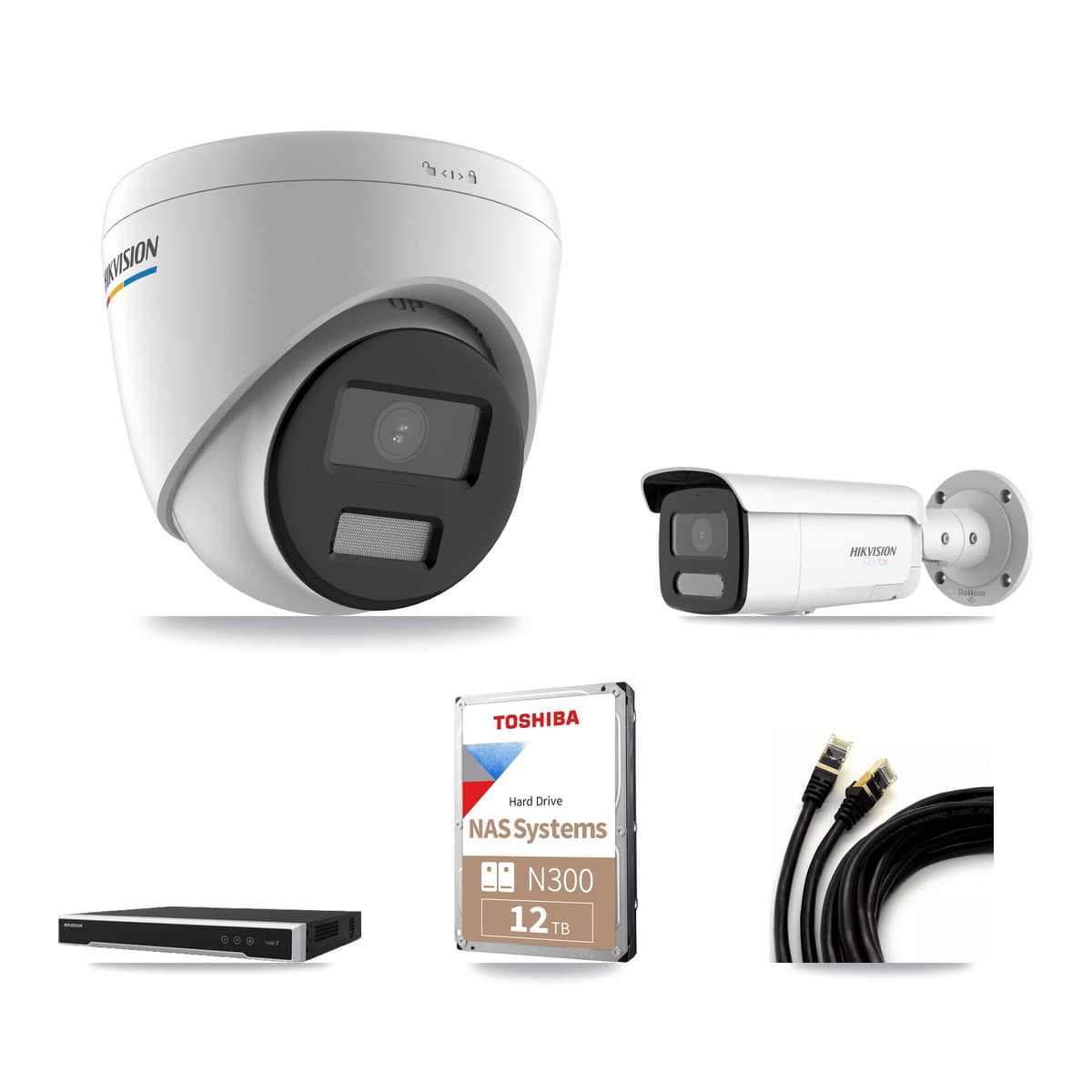 Hikvision 16-Channel 2MP – 4K CCTV Kit — 14 2MP Turret + 1 4K Bullet Cameras + 12TB Recording - Image 1