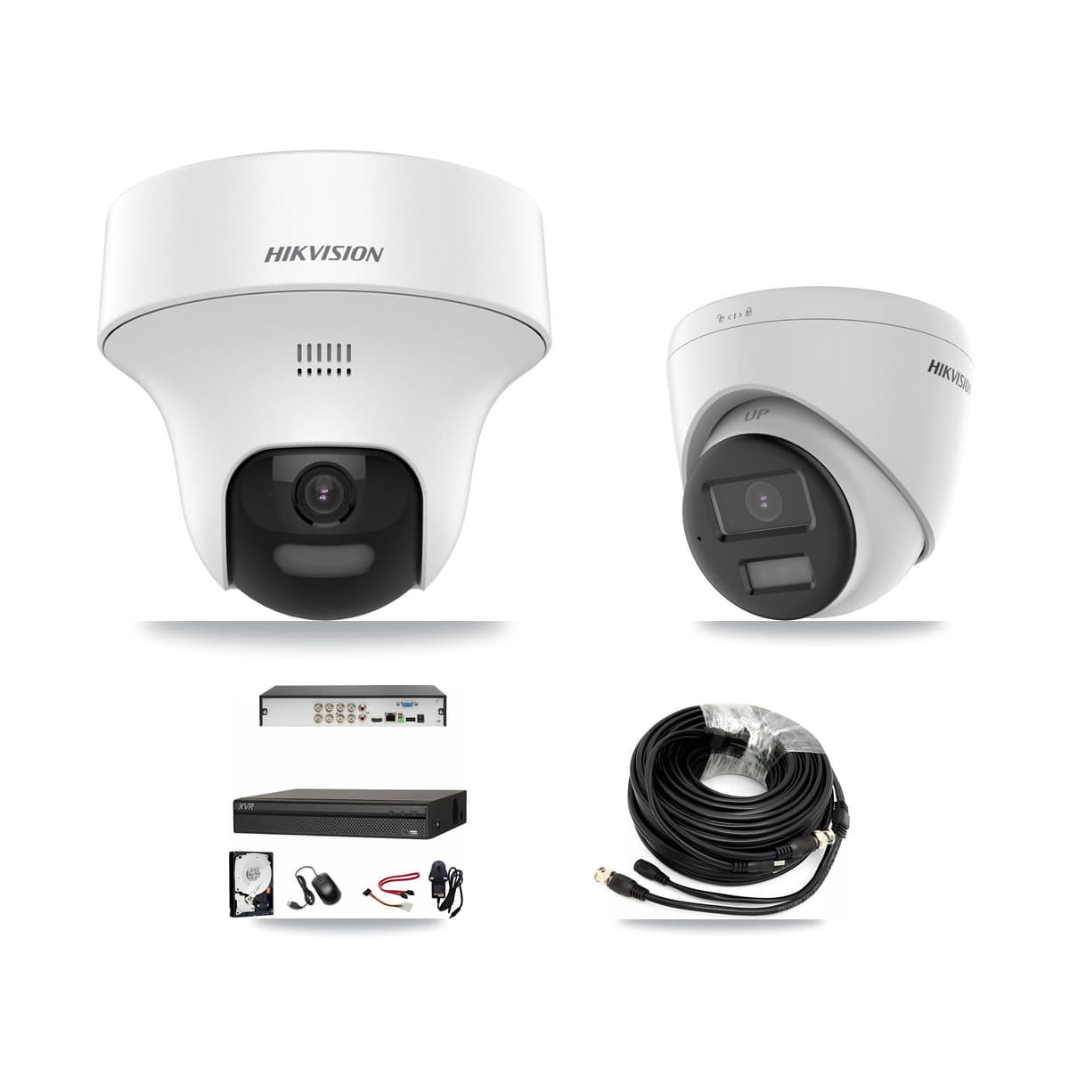 Hikvision & Dahua 8-Channel 5MP CCTV Kit — 5 DS-2CE70K0T + 1 DS-2CE78K0T Turret Cameras + 8TB Recording - Image 1