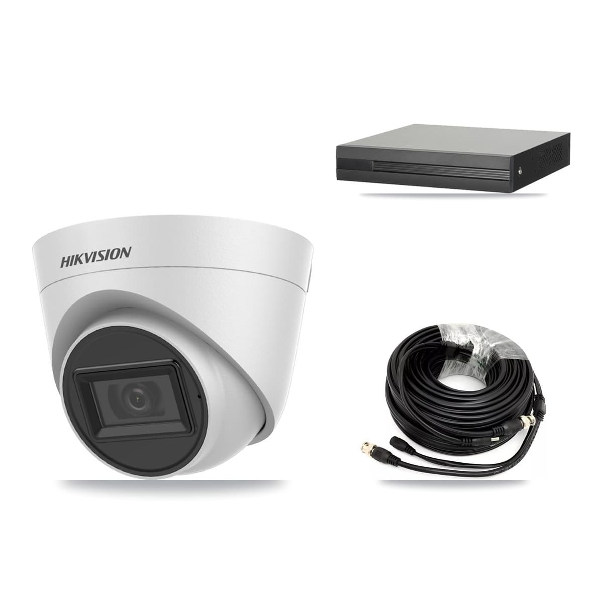 Hikvision 8-Channel 5MP CCTV Kit — 6 White Turret Cameras + 2TB Recording (XVR-3108HS Recorder) - Image 1