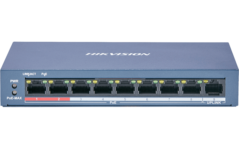 Hikvision DS-3E0109P-E/M 9-Port PoE Switch 8×PoE 100Mbps Long Range 300m