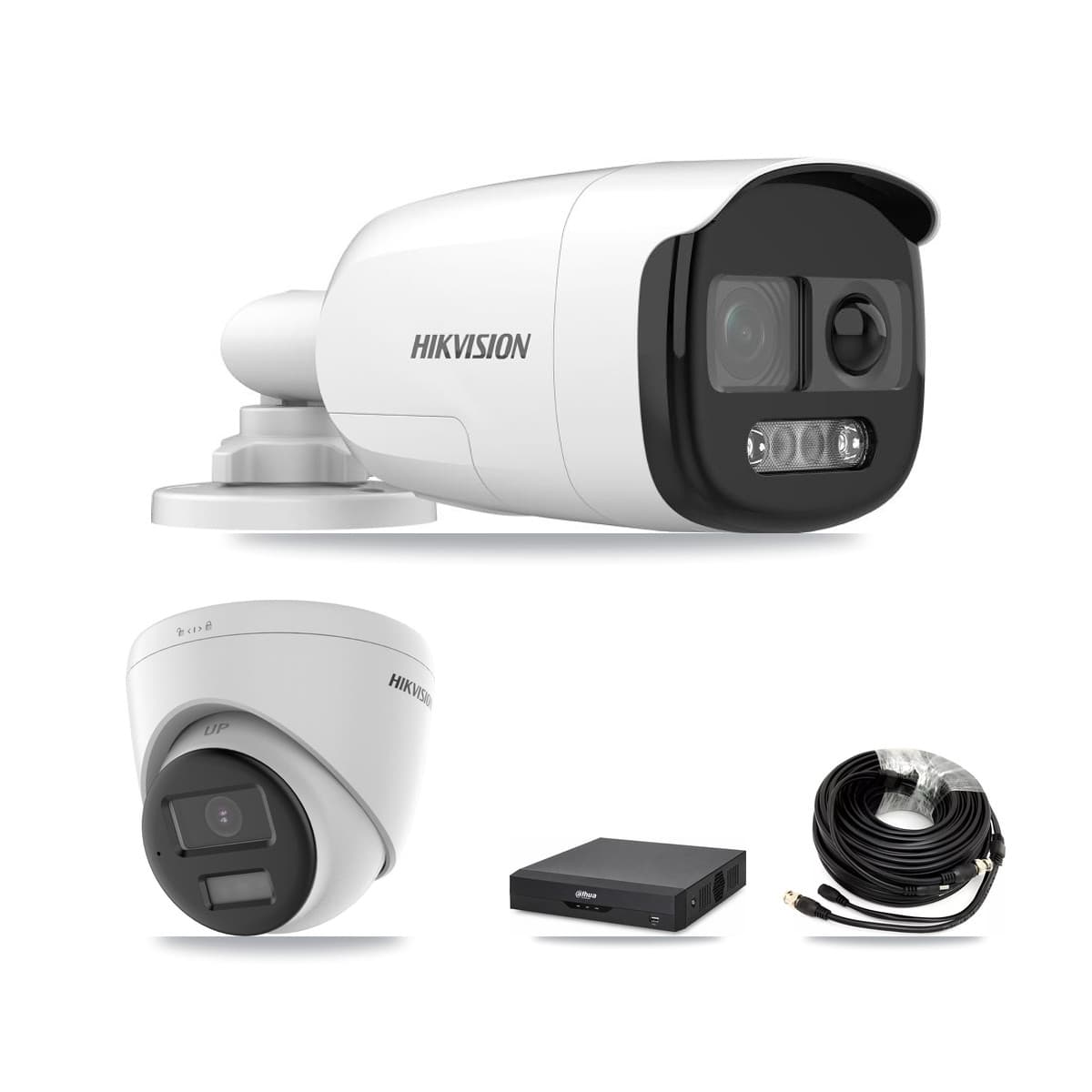 Hikvision & Dahua 4-Channel 5MP – 4K CCTV Kit — 2 5MP Bullet + 2 4K Turret Cameras + 8TB Recording - Image 1