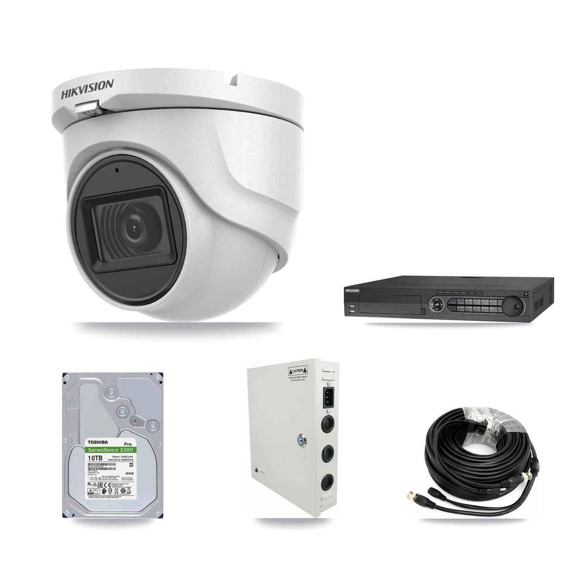 Hikvision 32-Channel 5MP CCTV Kit — 31 DS-2CE76H0T Turret Cameras + 4× 10TB Recording (DS-7332HQHI Recorder) - Image 1