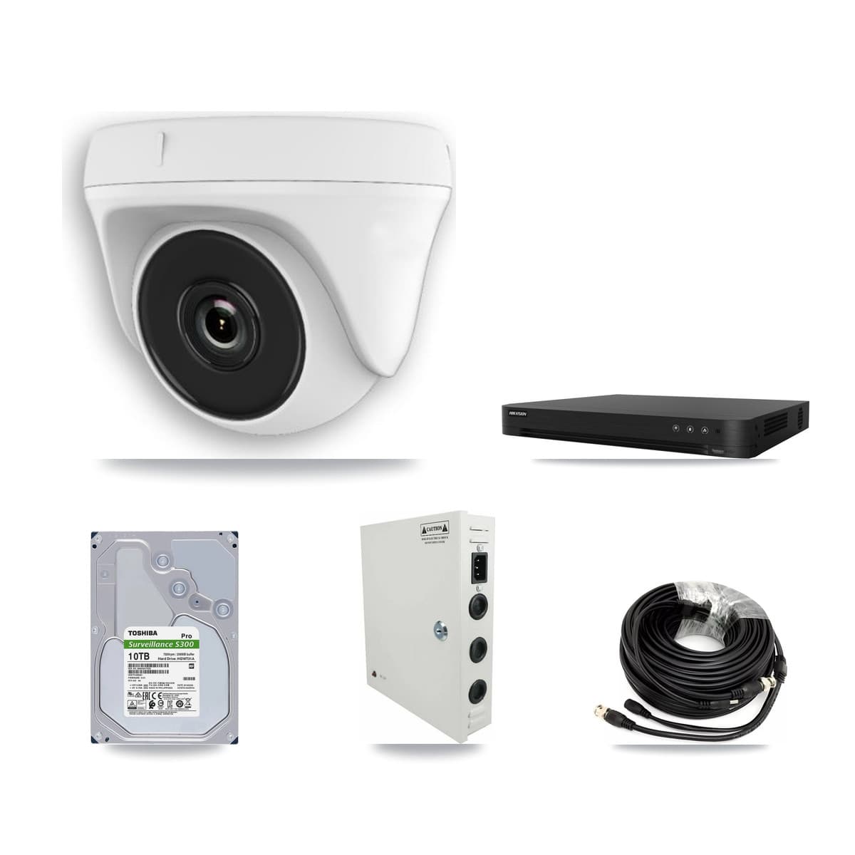 Hikvision 16-Channel 2MP CCTV Kit — 16 White Dome Cameras + 10TB Recording (DS-7216HGHI Recorder) - Image 1